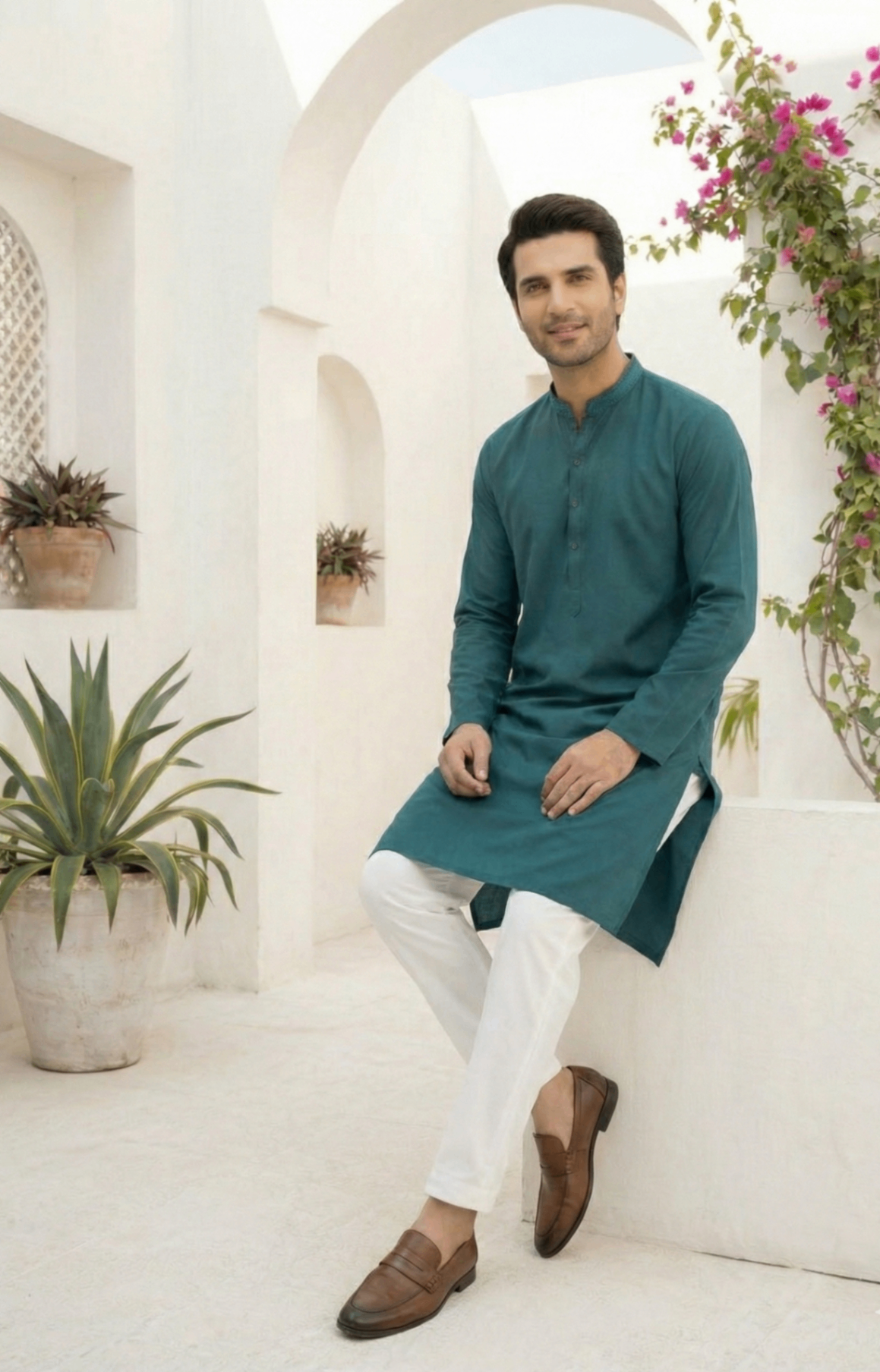 wash & wear Kurta in Green