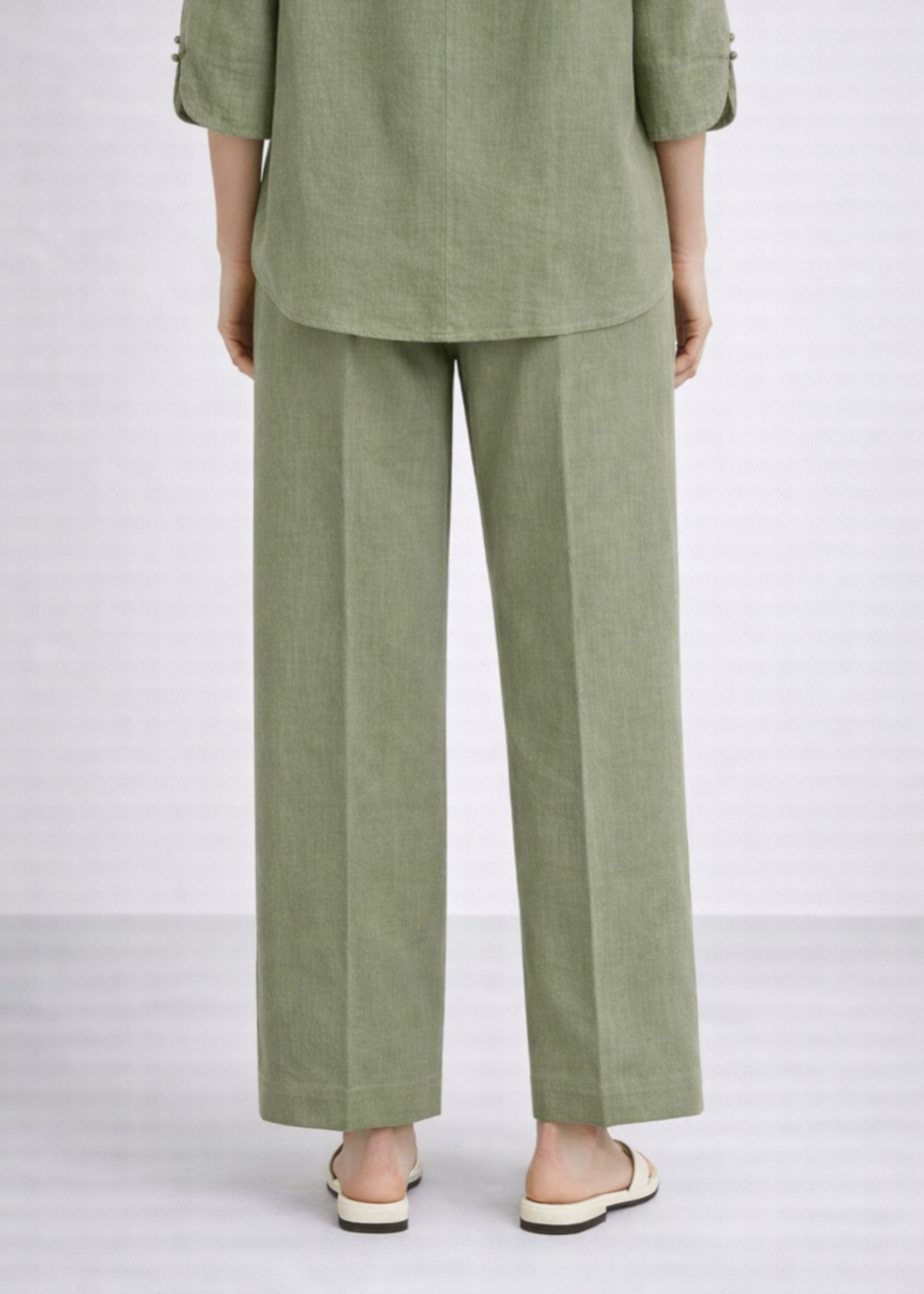 cotton linen Pants in Sage green