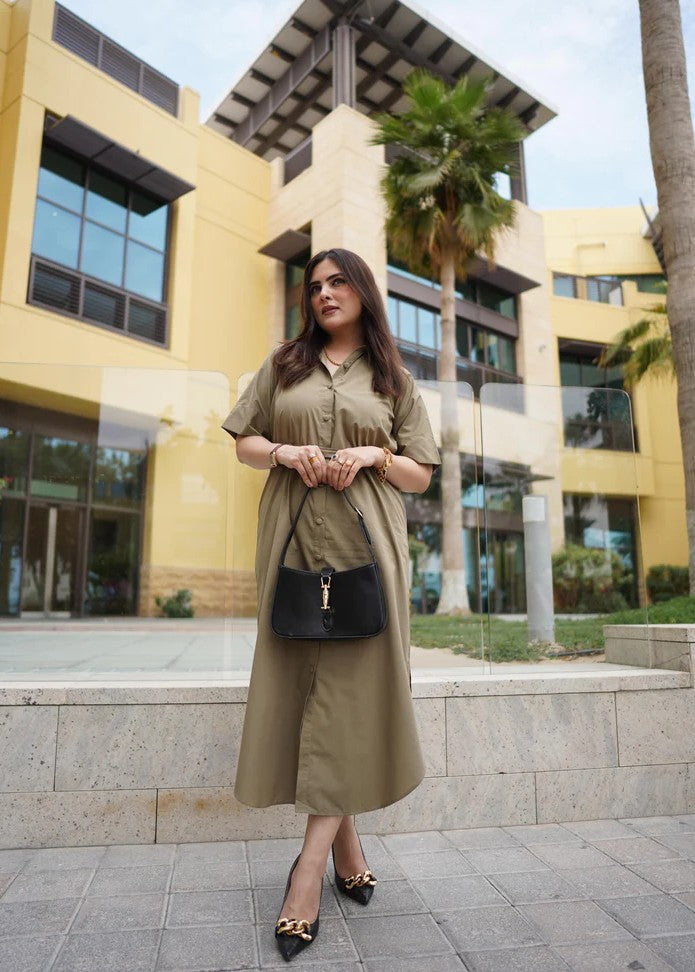 cotton Dress in Sage green