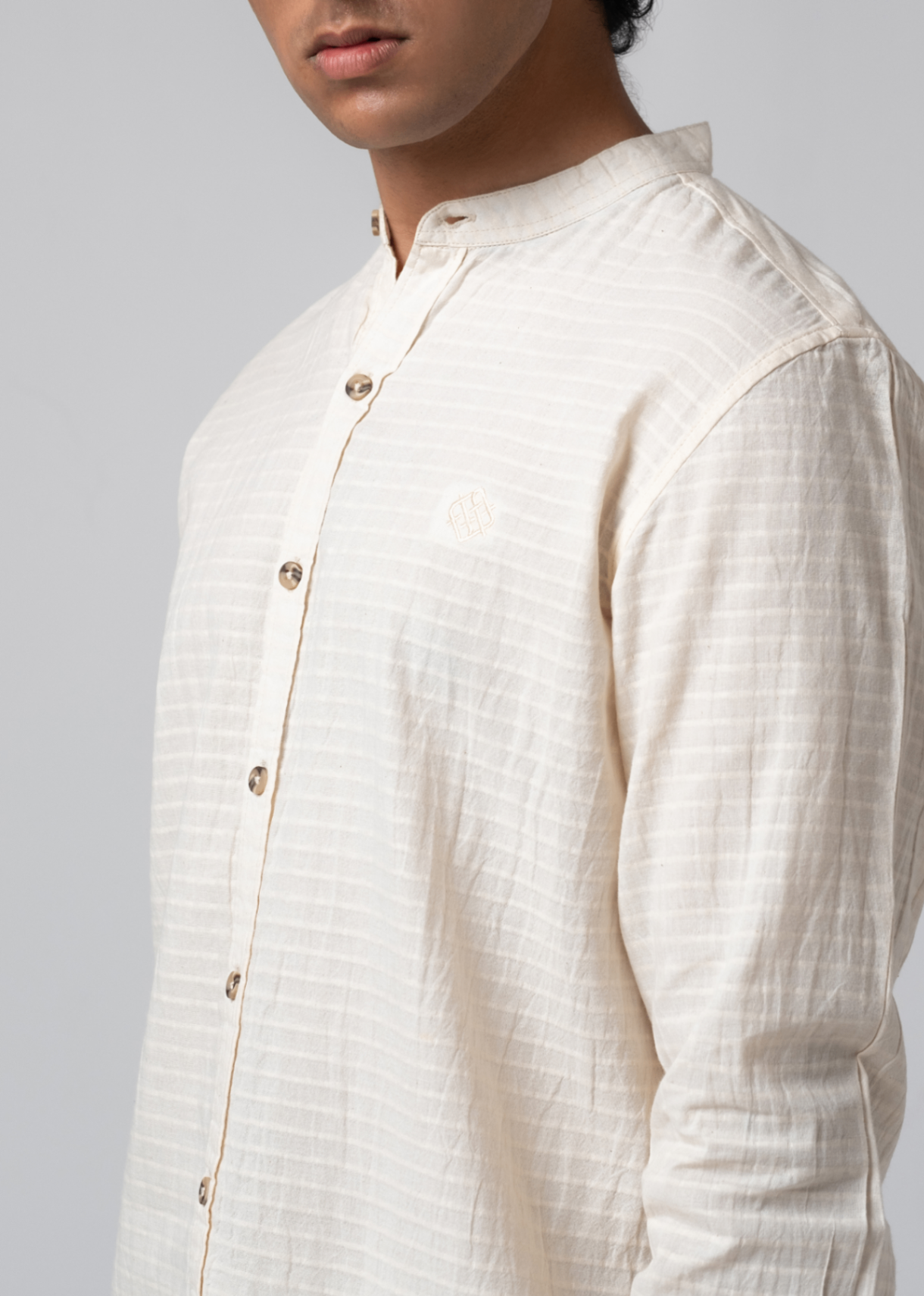 dobby Casual Shirt in Off-white