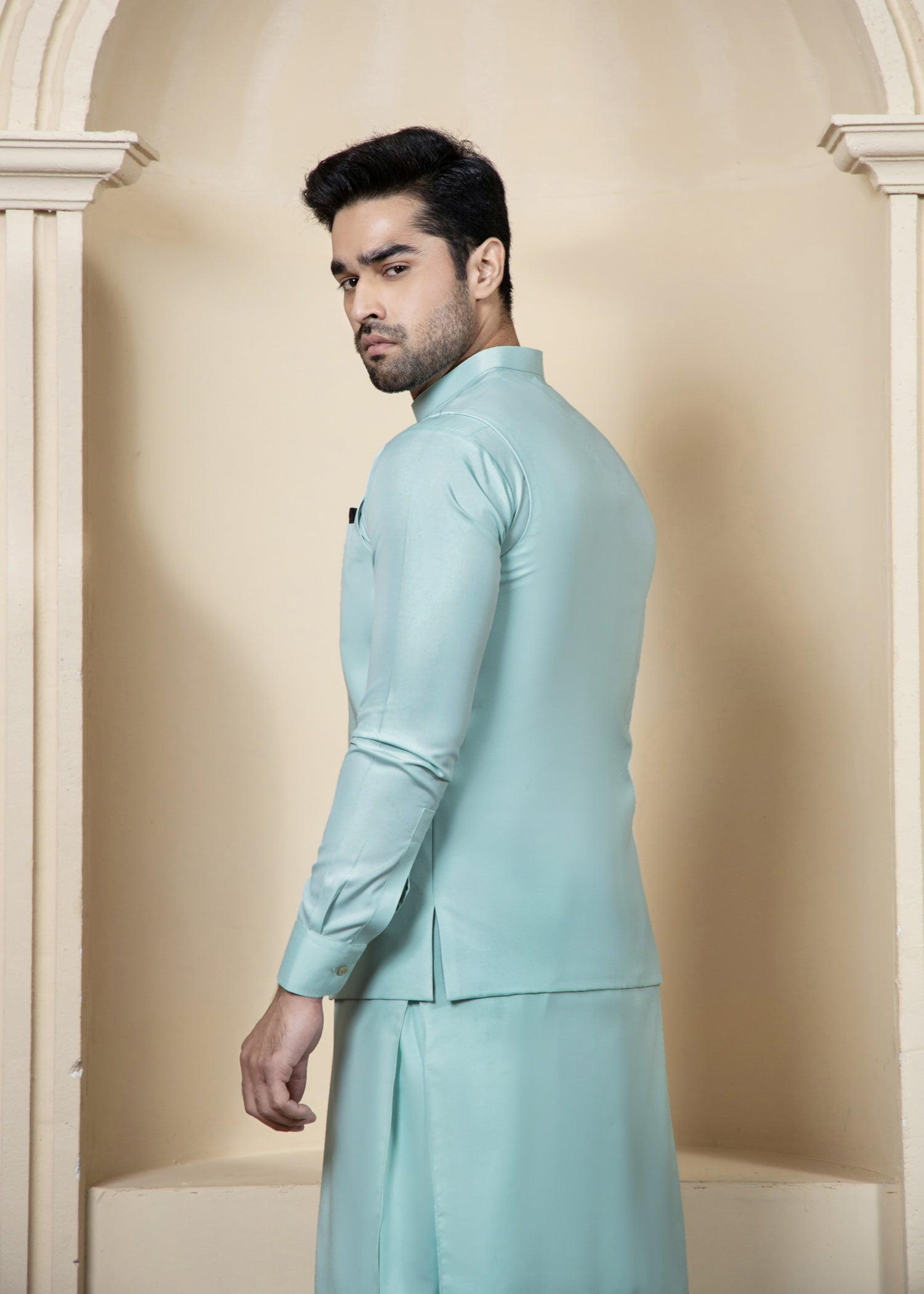 wash & wear Waistcoat in Pastel green