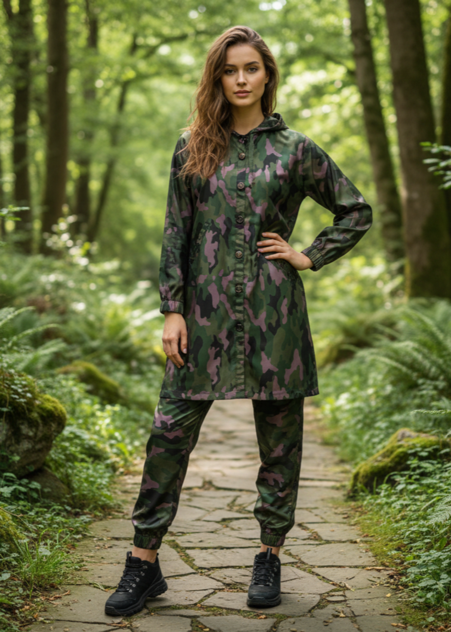 silk Co Ord Sets in Fern green