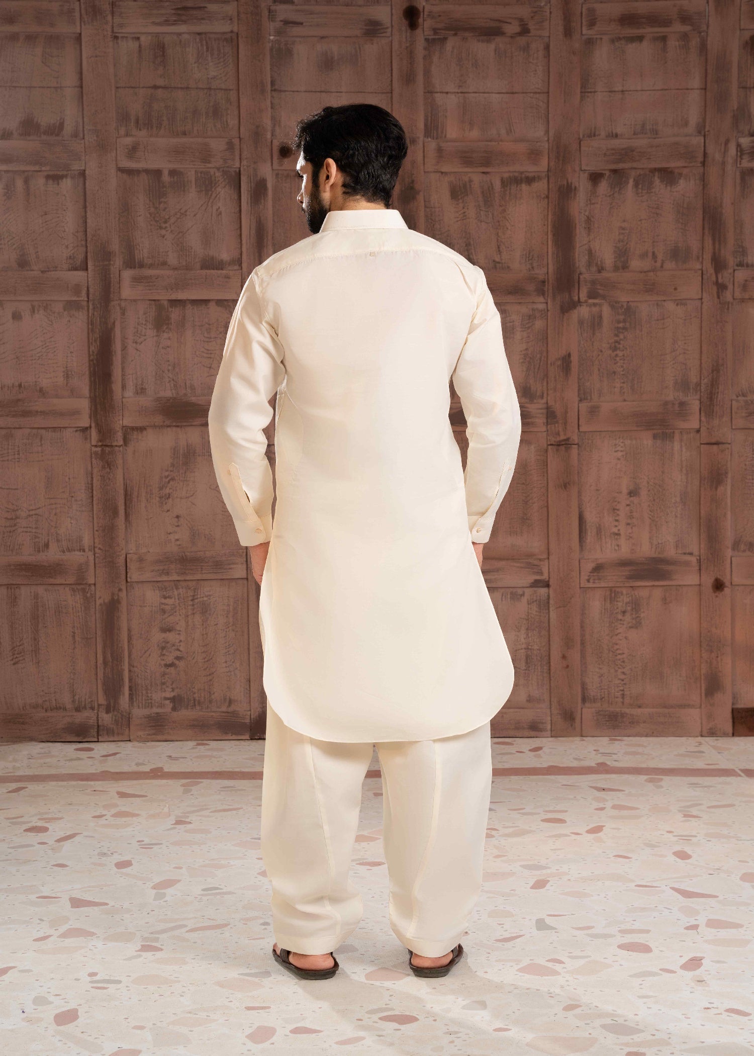 cotton Shalwar Kameez in Off-white