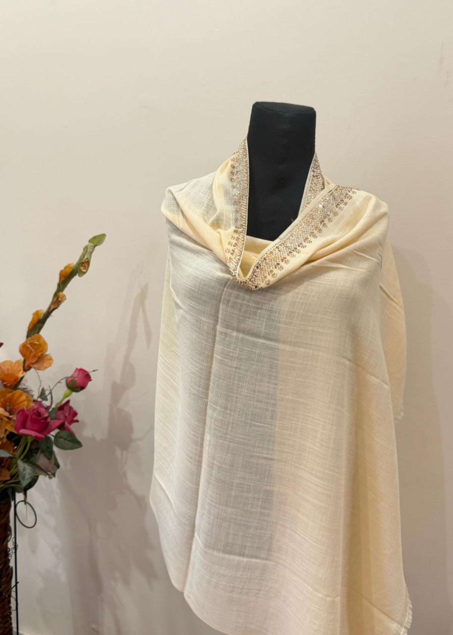 slub lawn Hijab in Peach orange