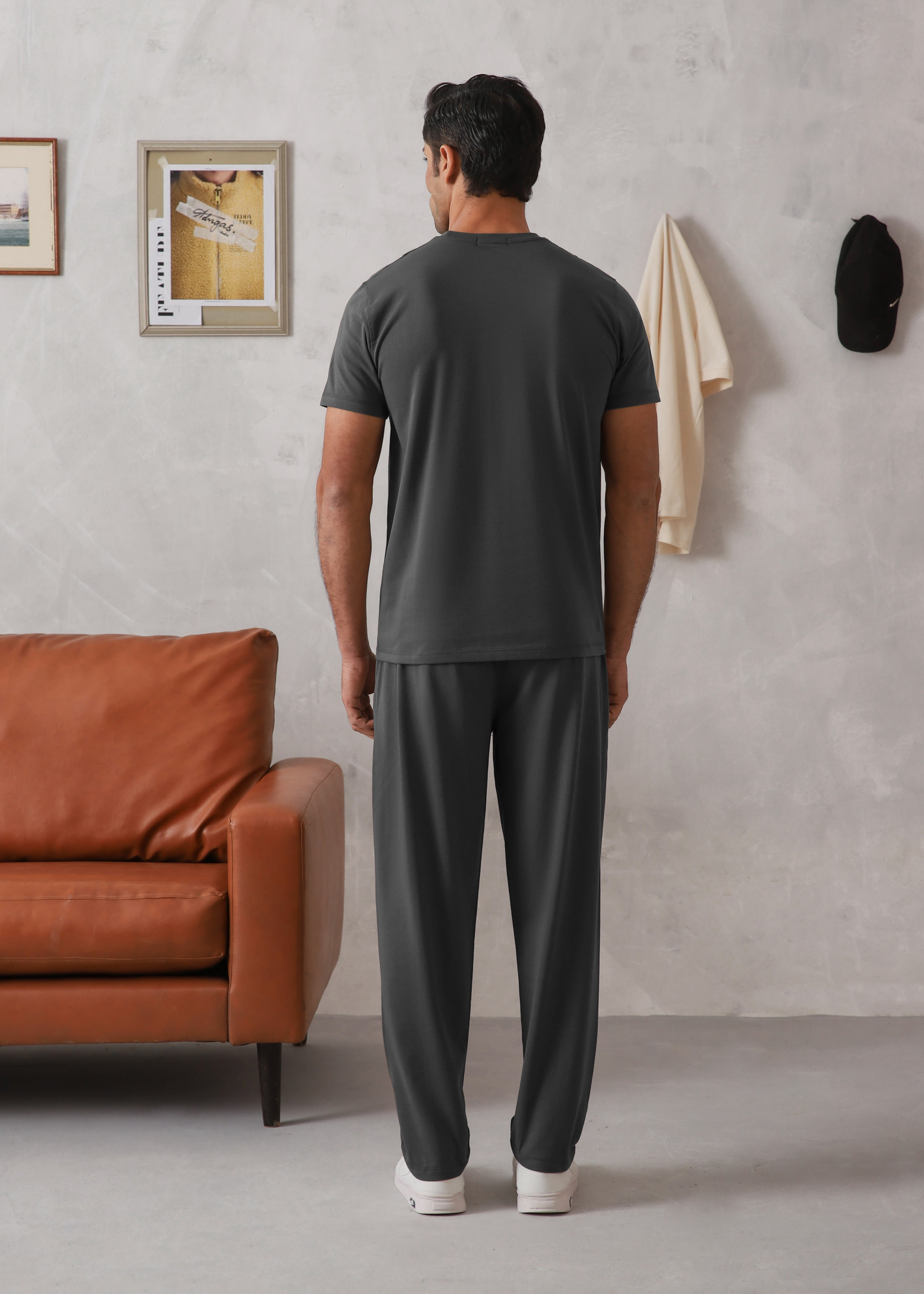 cotton Tracksuit in Dark grey