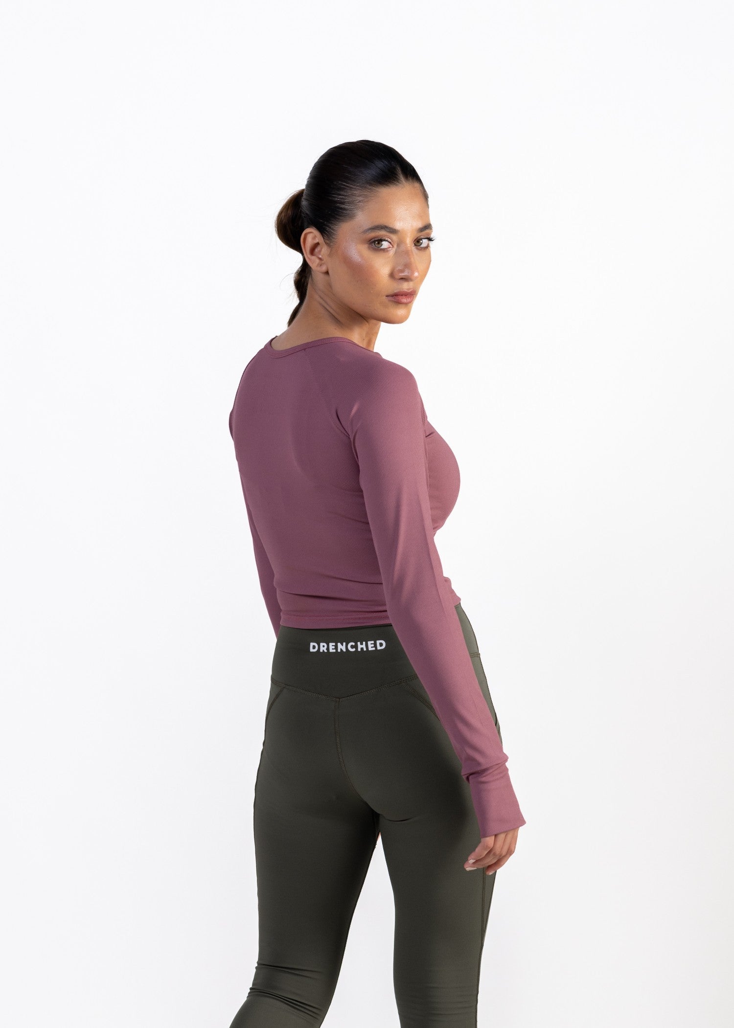 polyester nylon T Shirt in Mauve pink