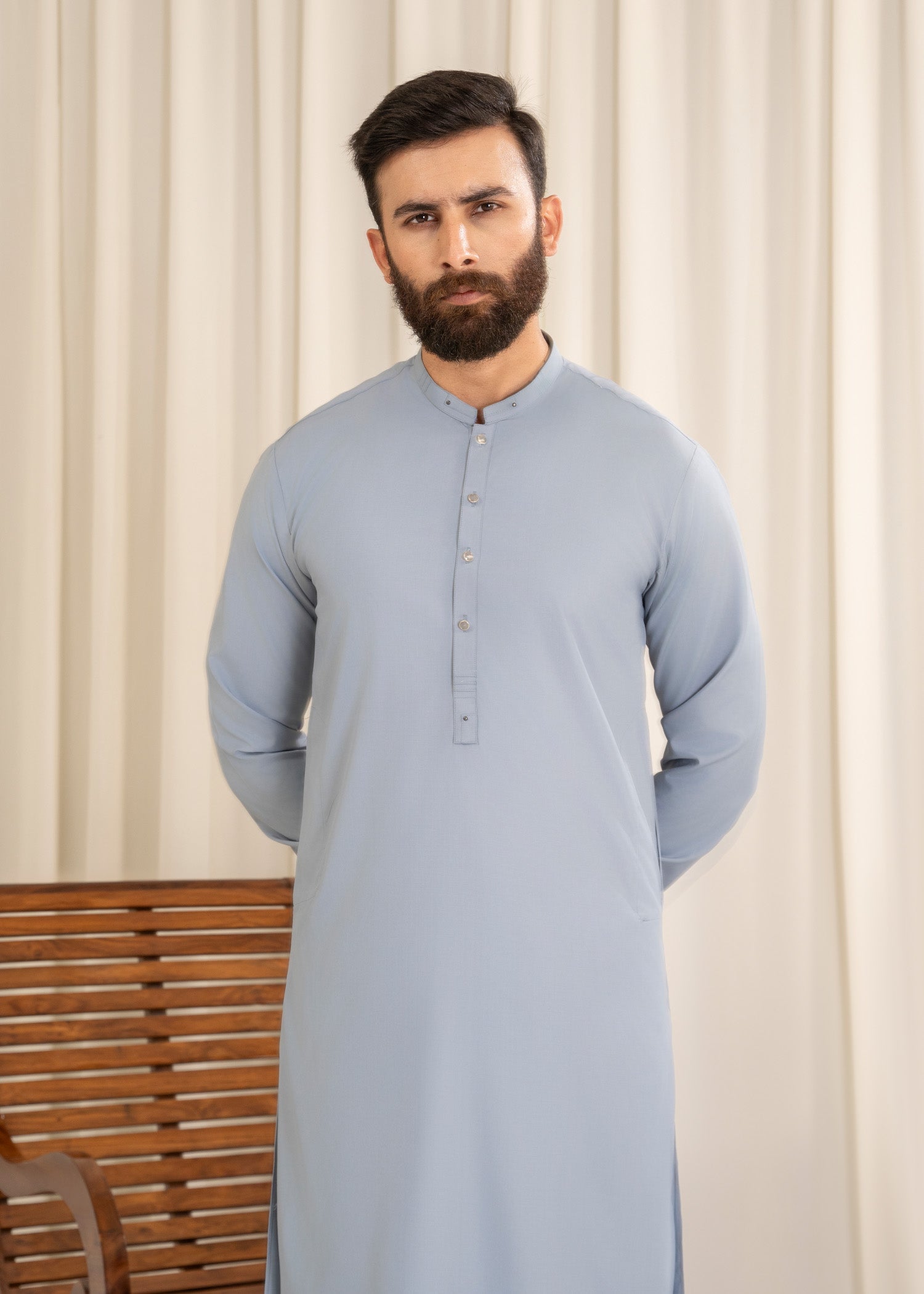 wash & wear Shalwar Kameez in Light blue by Buraq