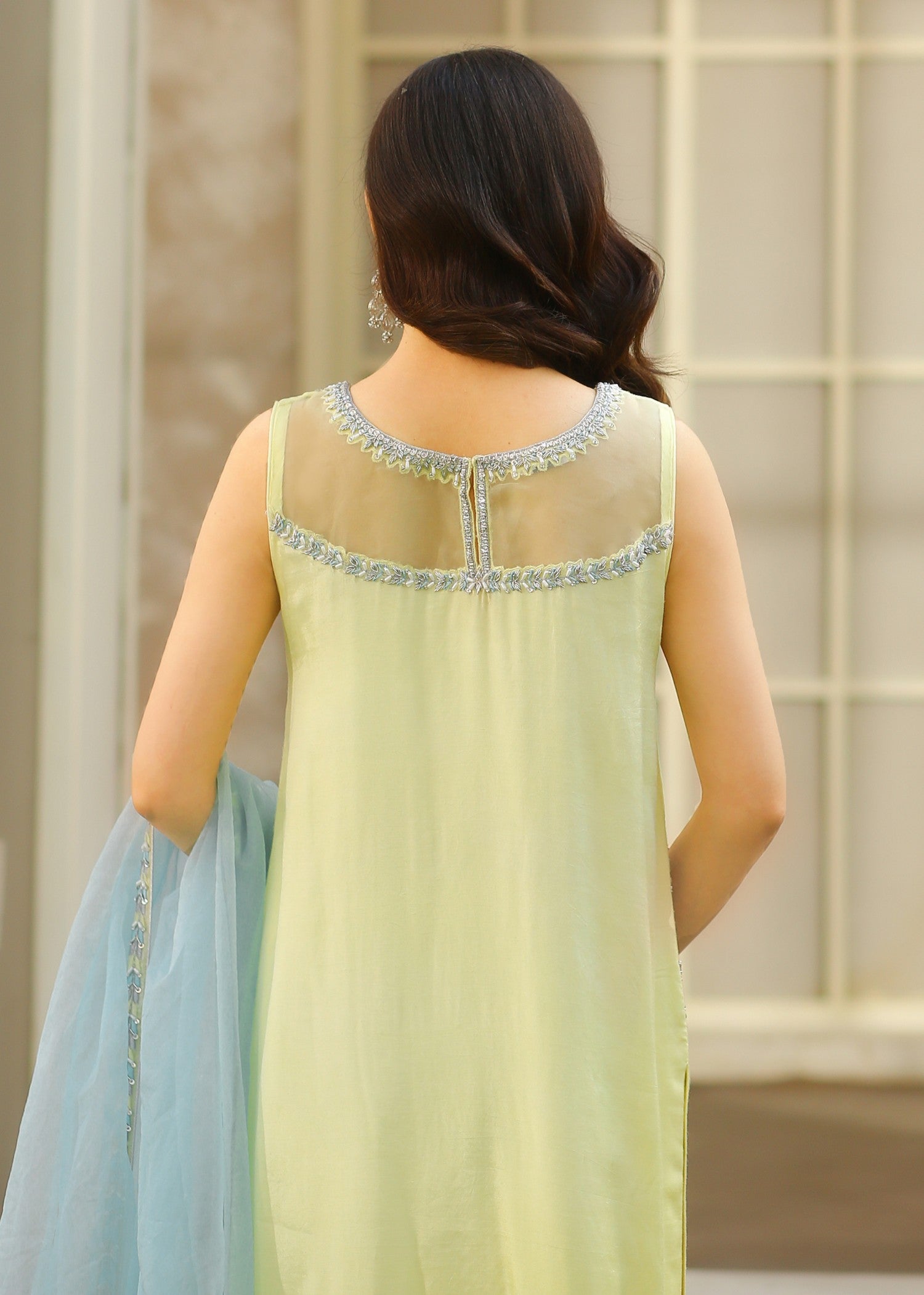 cotton silk Kurta Set in Lemon