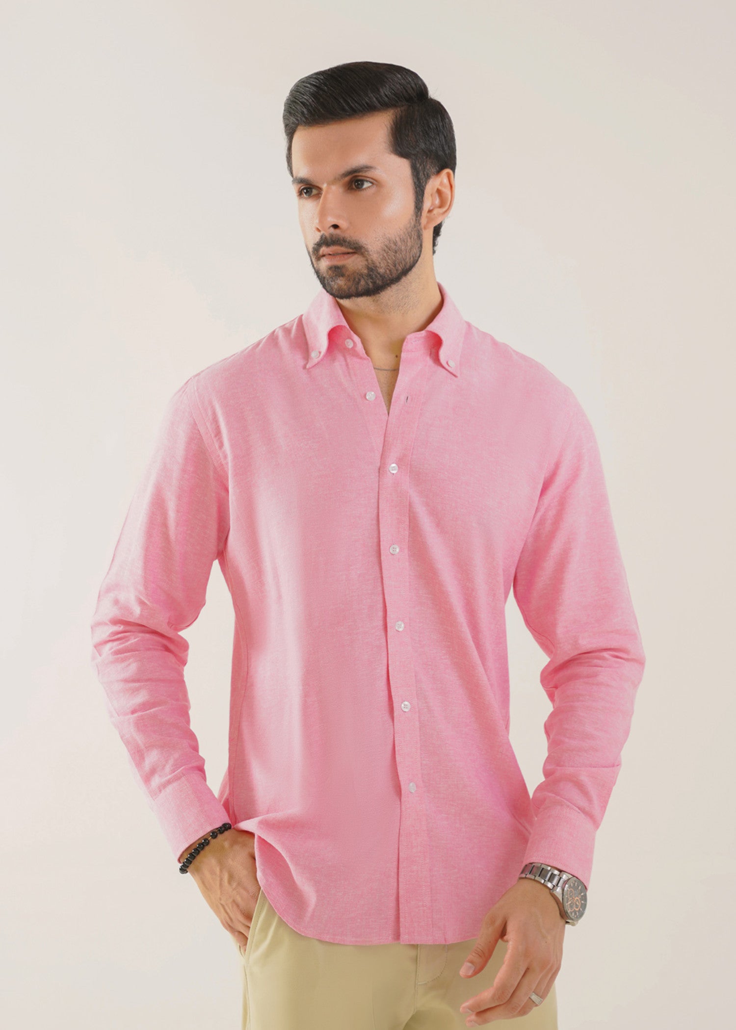linen Casual Shirt in Blush