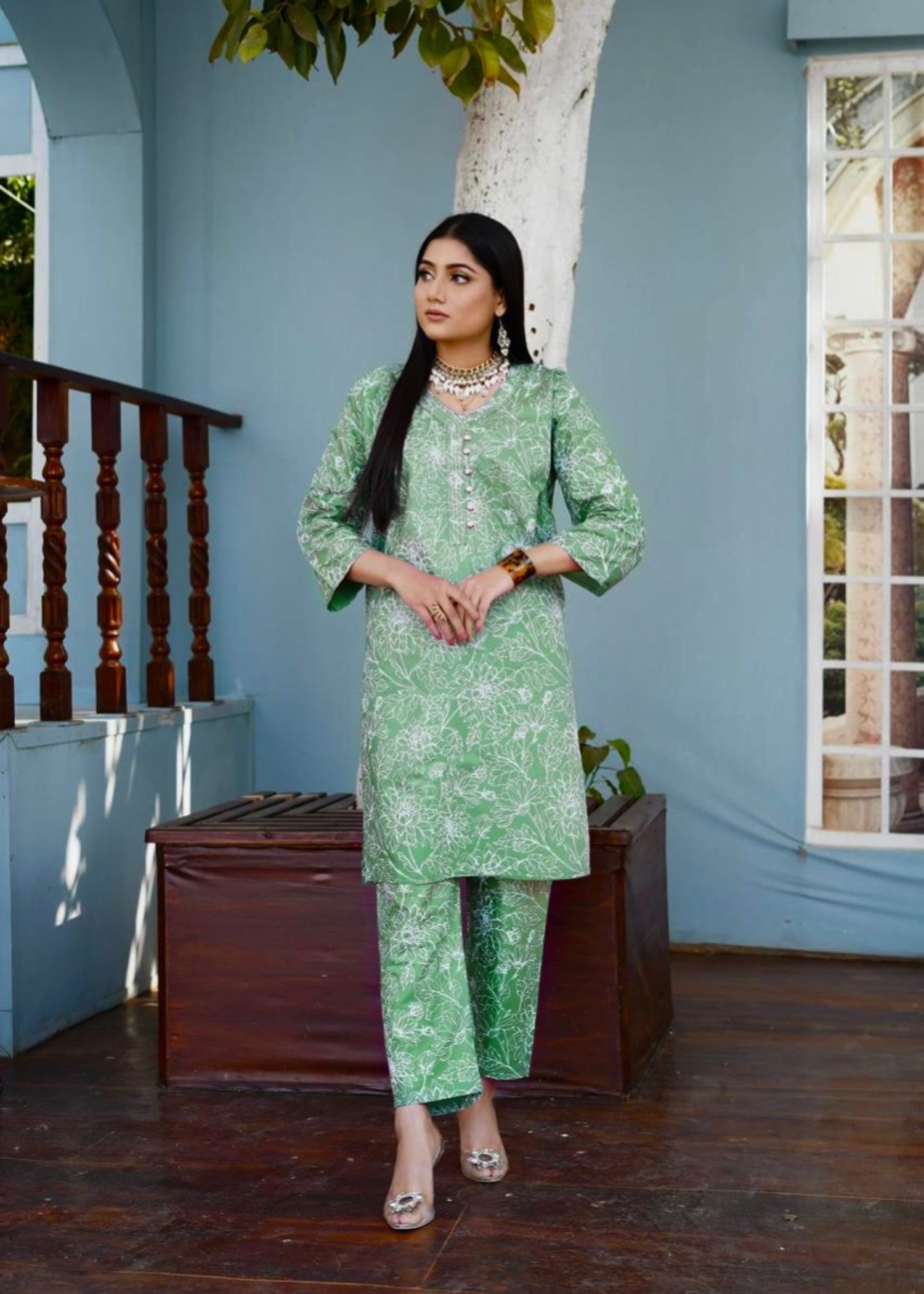 linen Co Ord Sets in Emerald green