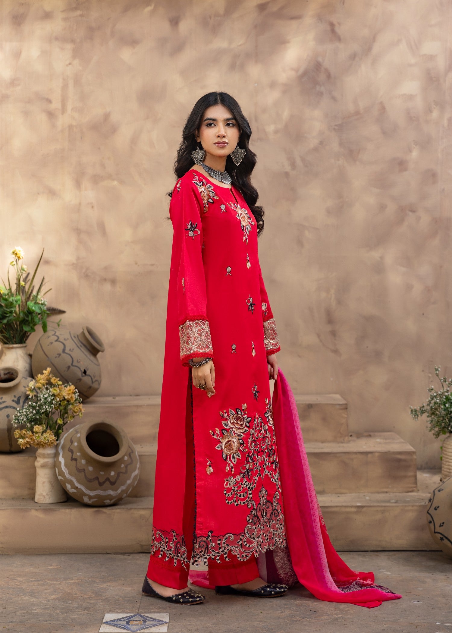 lawn Unstitched in Red