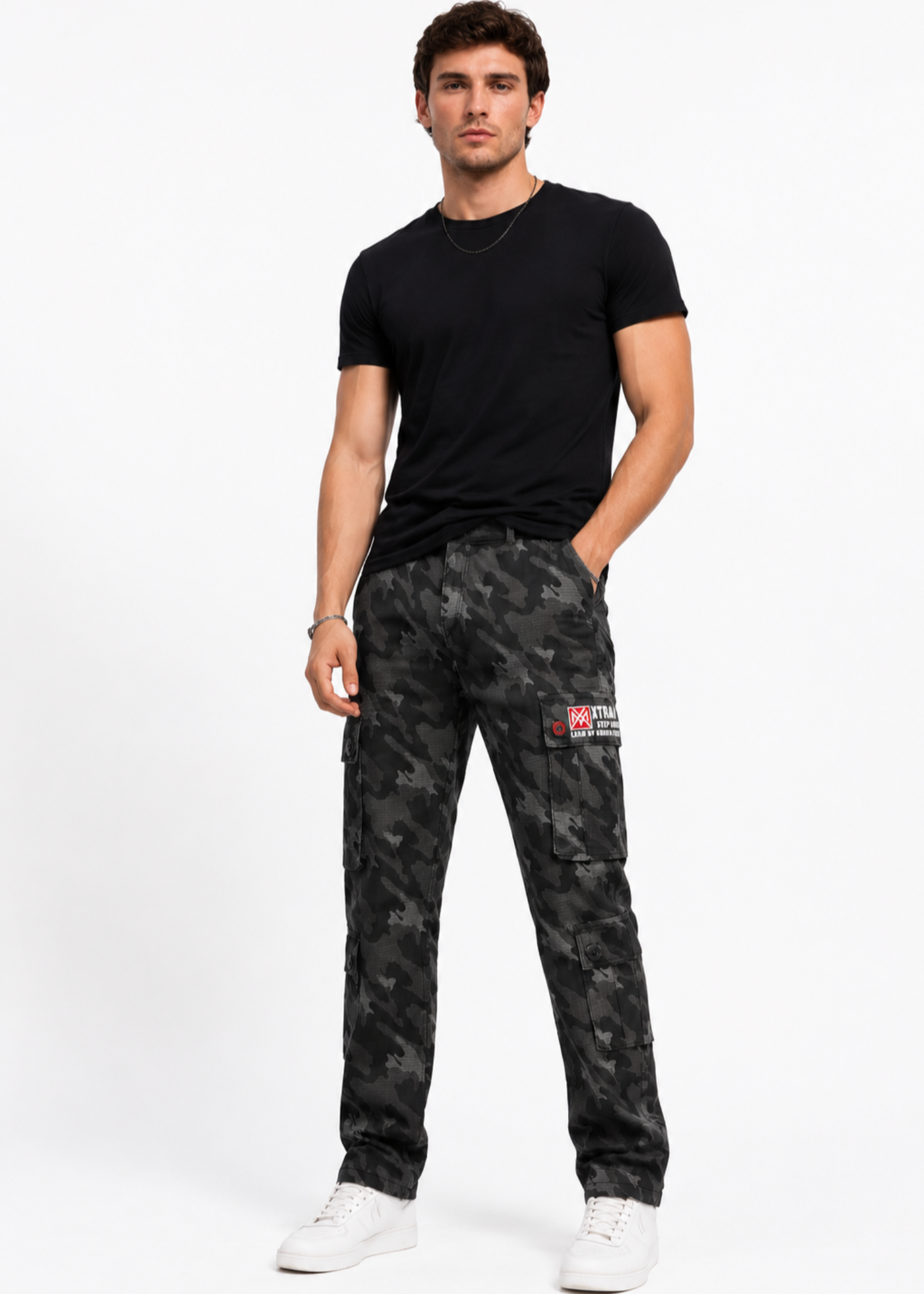 twill cotton Pants in Charcoal, grey