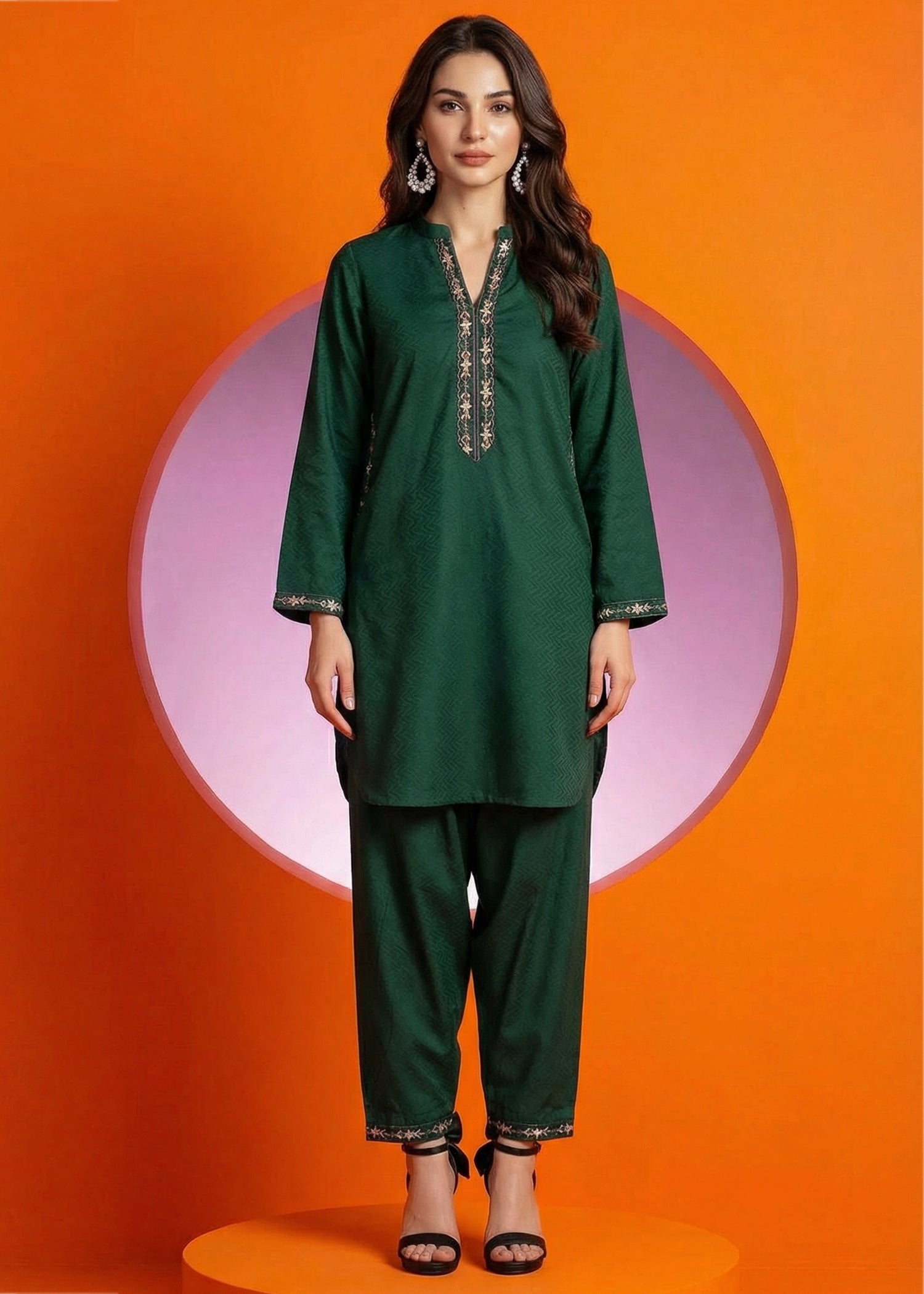banarasi Kurta Set in Green