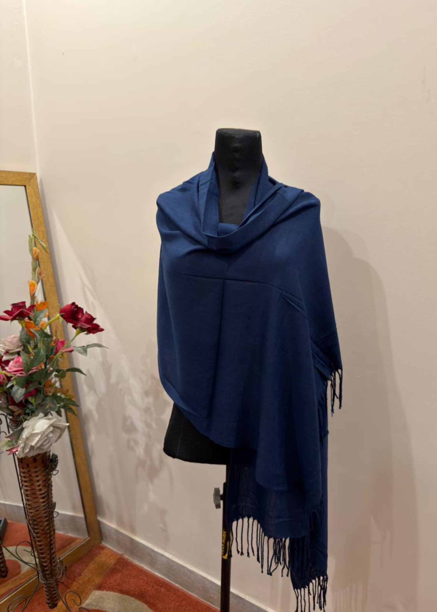 cashmere wool Hijab in Navy blue
