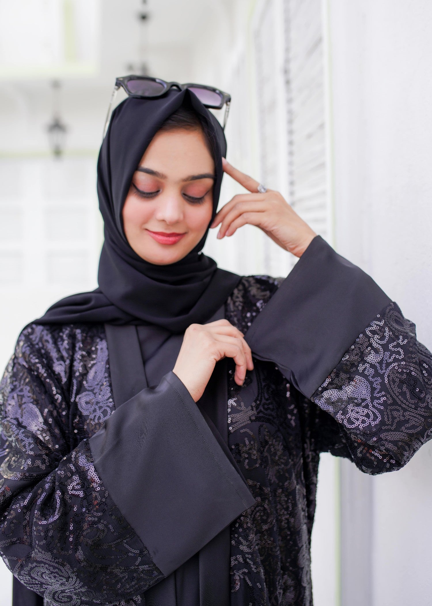 silk Abaya in Black