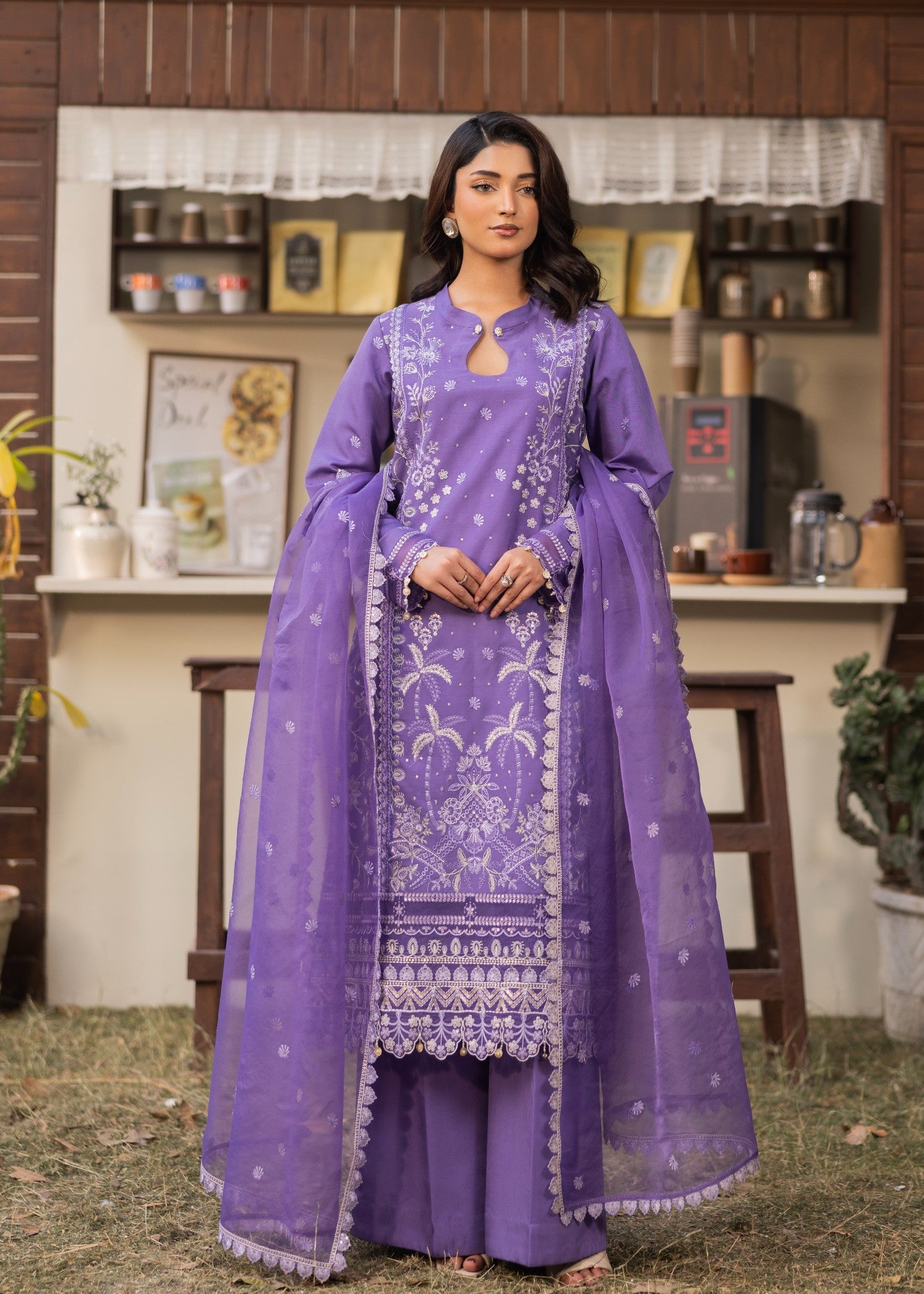 viscose Kurta Set in Bright lavender