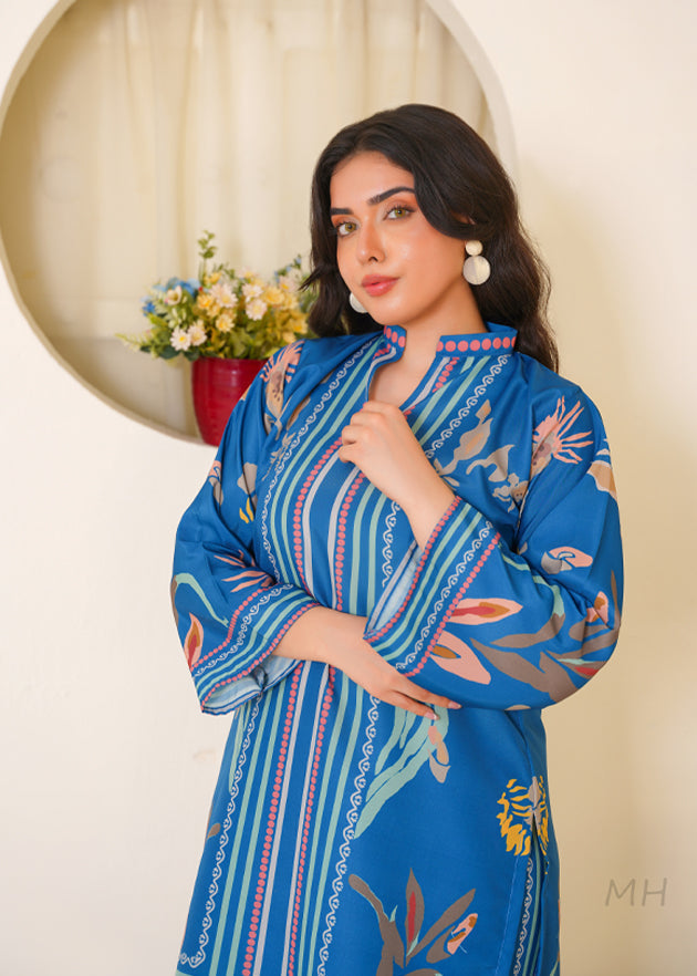 poly lawn Co Ord Sets in Sapphire blue
