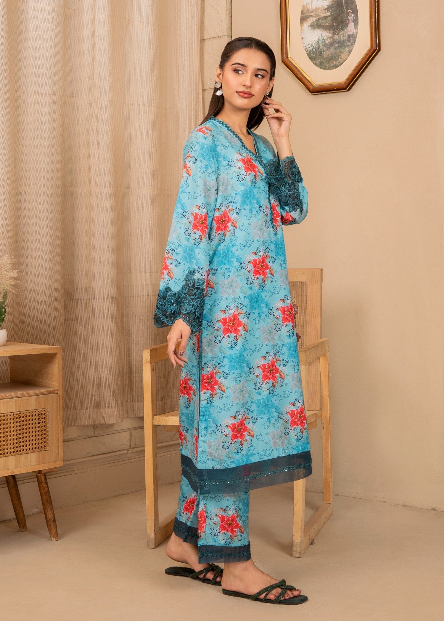 cambric Co Ord Sets in Aquamarine