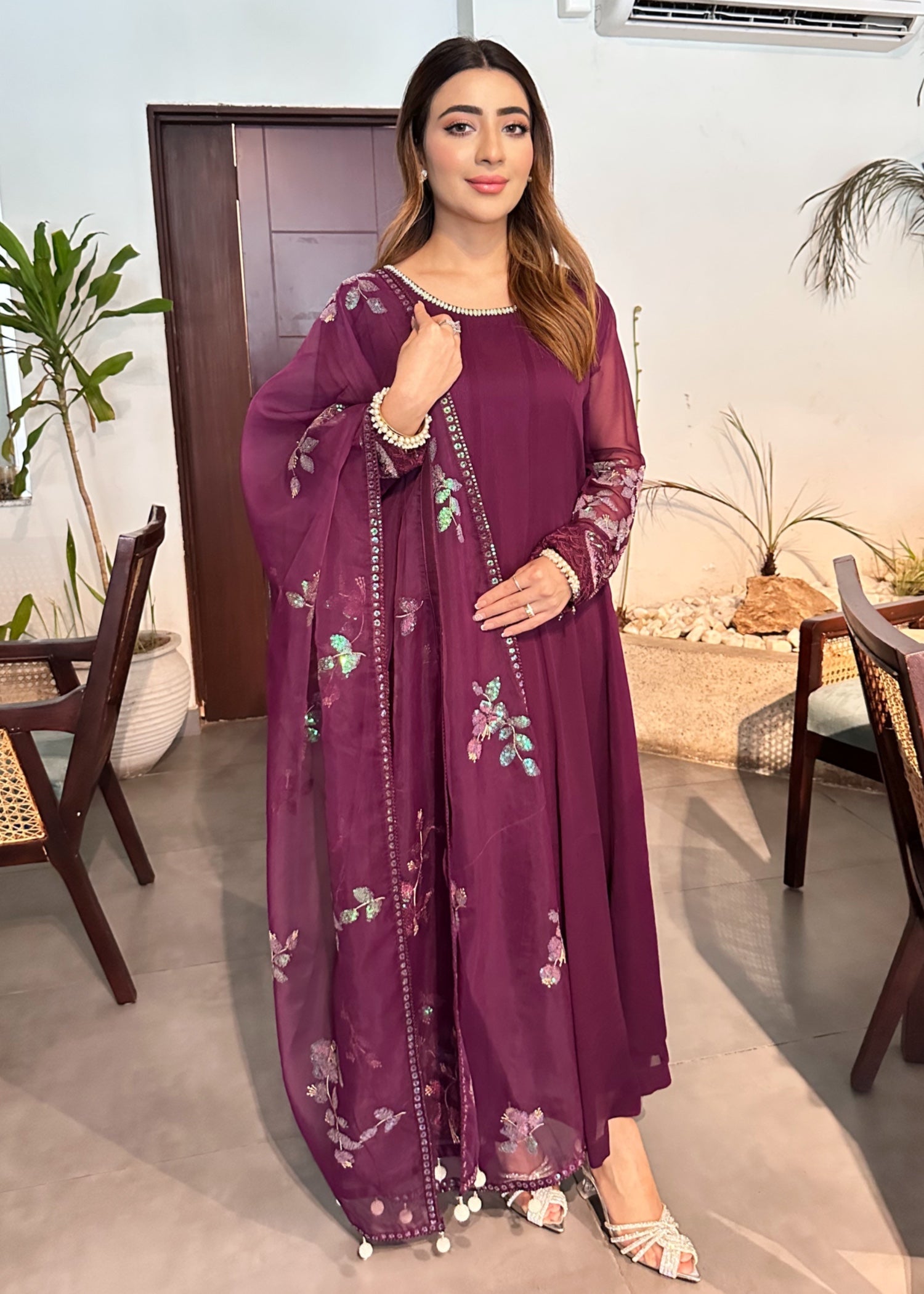 chiffon Maxi in Plum