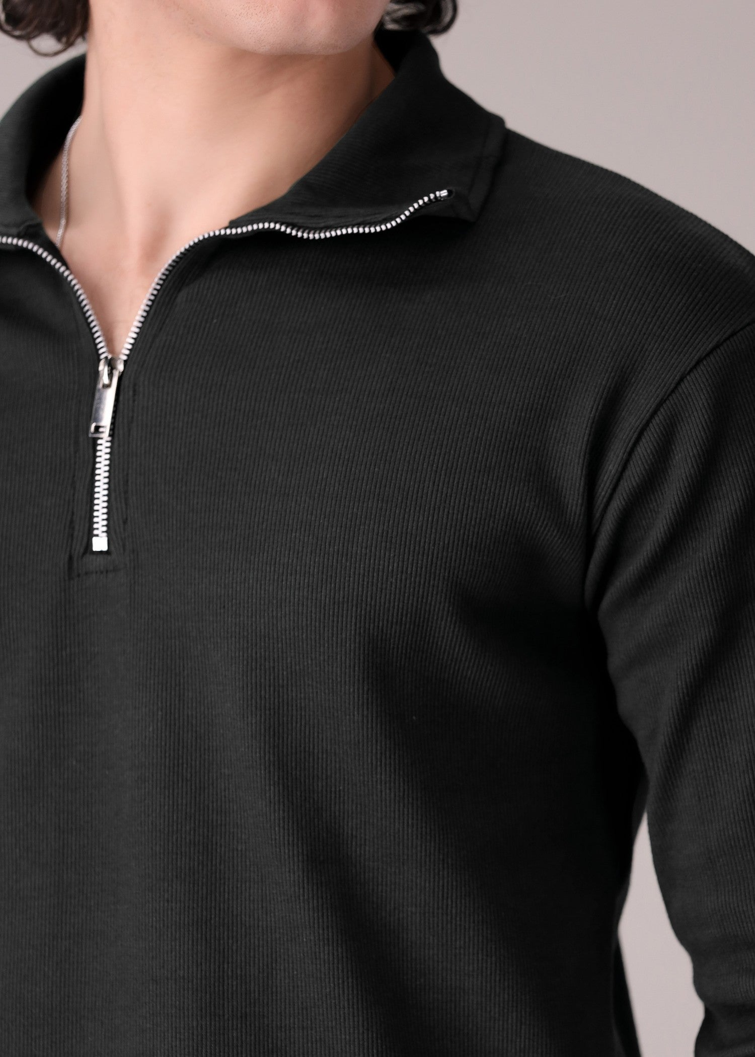 cotton Polo Shirt in Black by Omh