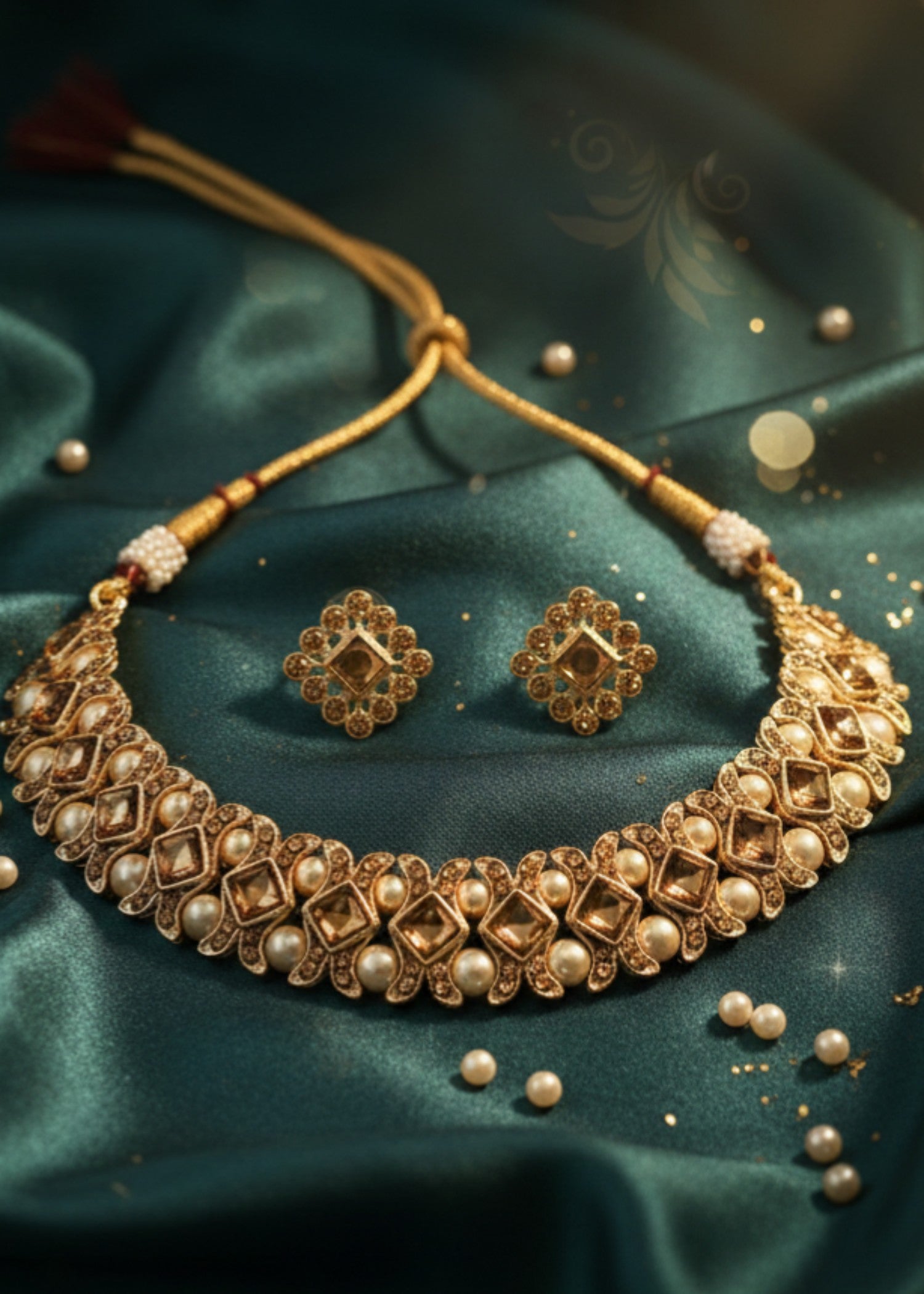 Choker in Champagne Color by - Trendy Women Choker SQB6771