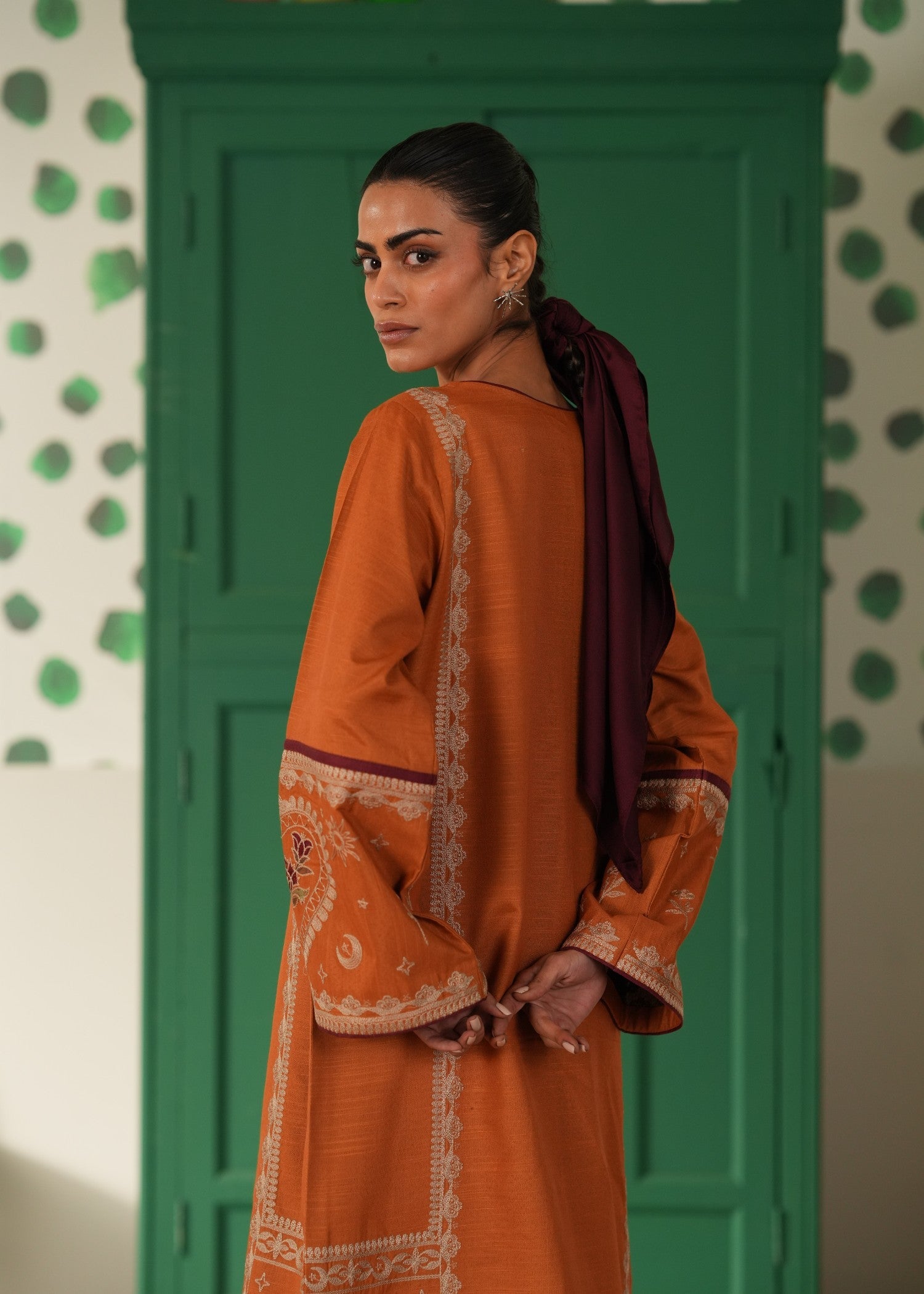 cotton Kurti in Rust orange