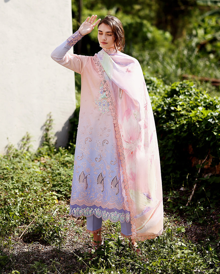 Solace Ombre Chikankari Lawn – Morning Veil