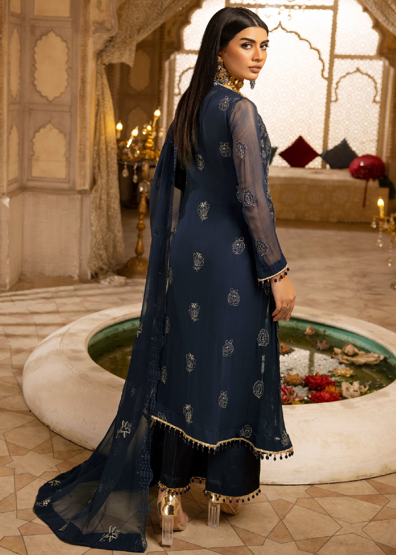 chiffon Unstitched in Blue