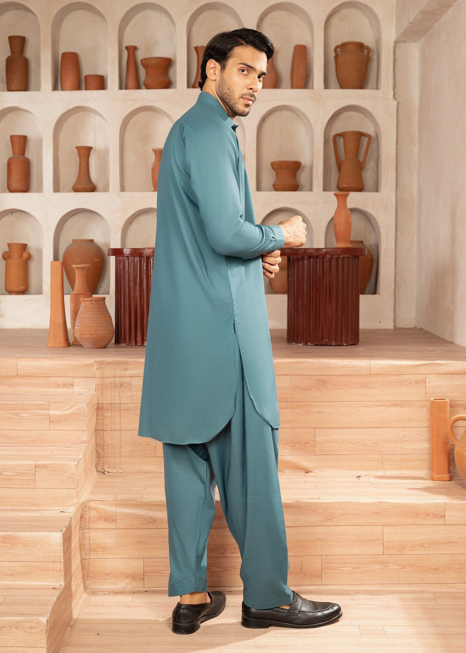 wash & wear Shalwar Kameez in Aquamarine