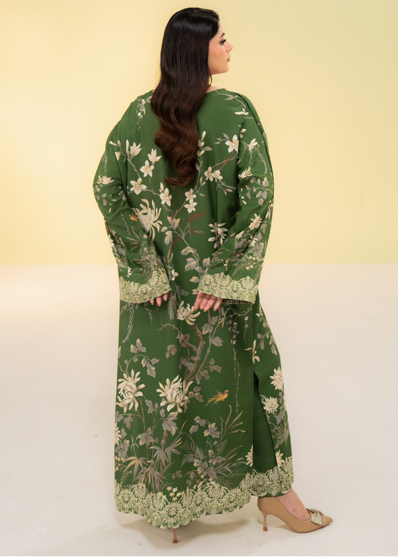 poly lawn Kaftan in Olive green