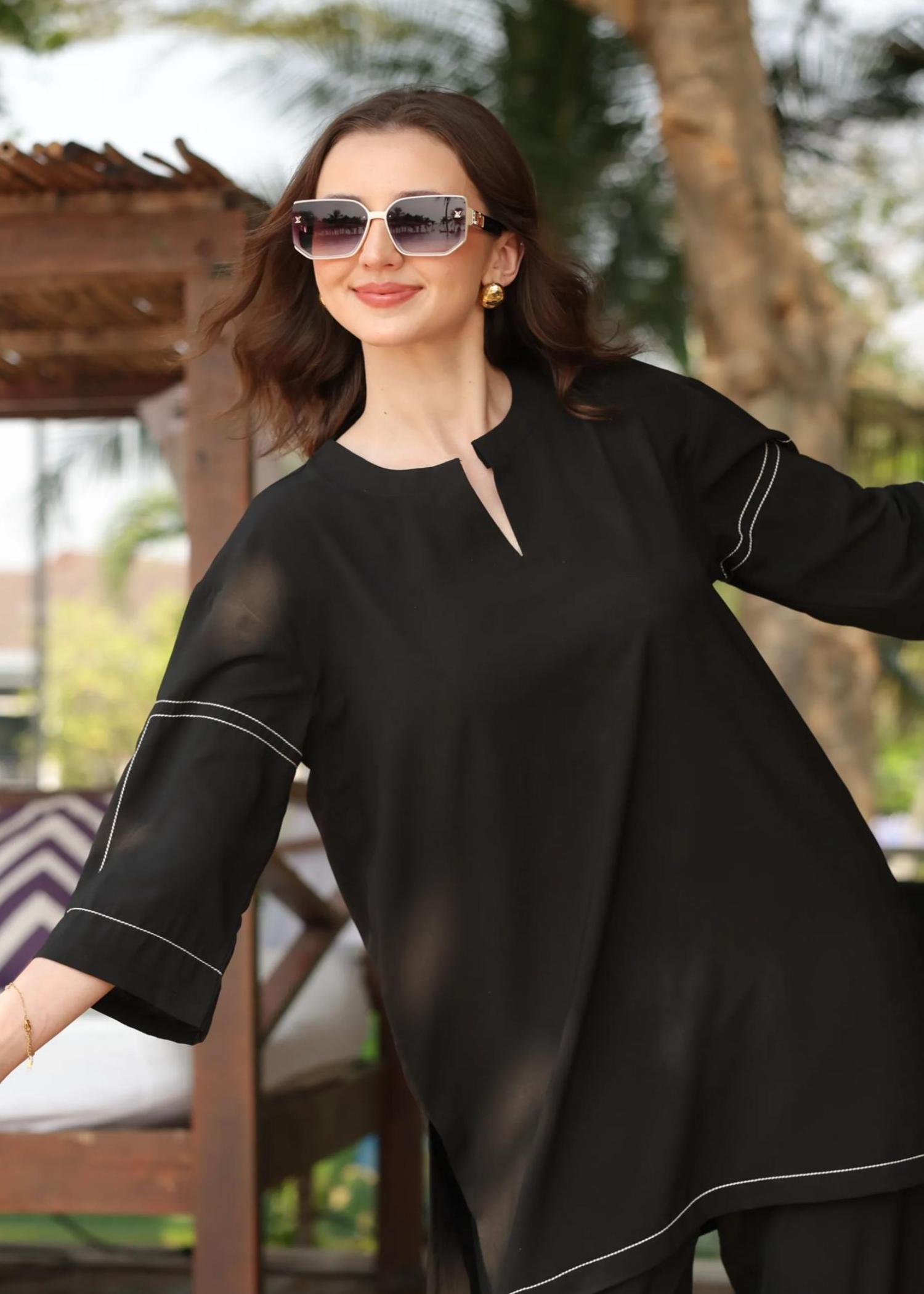 polycotton Co Ord Sets in Black