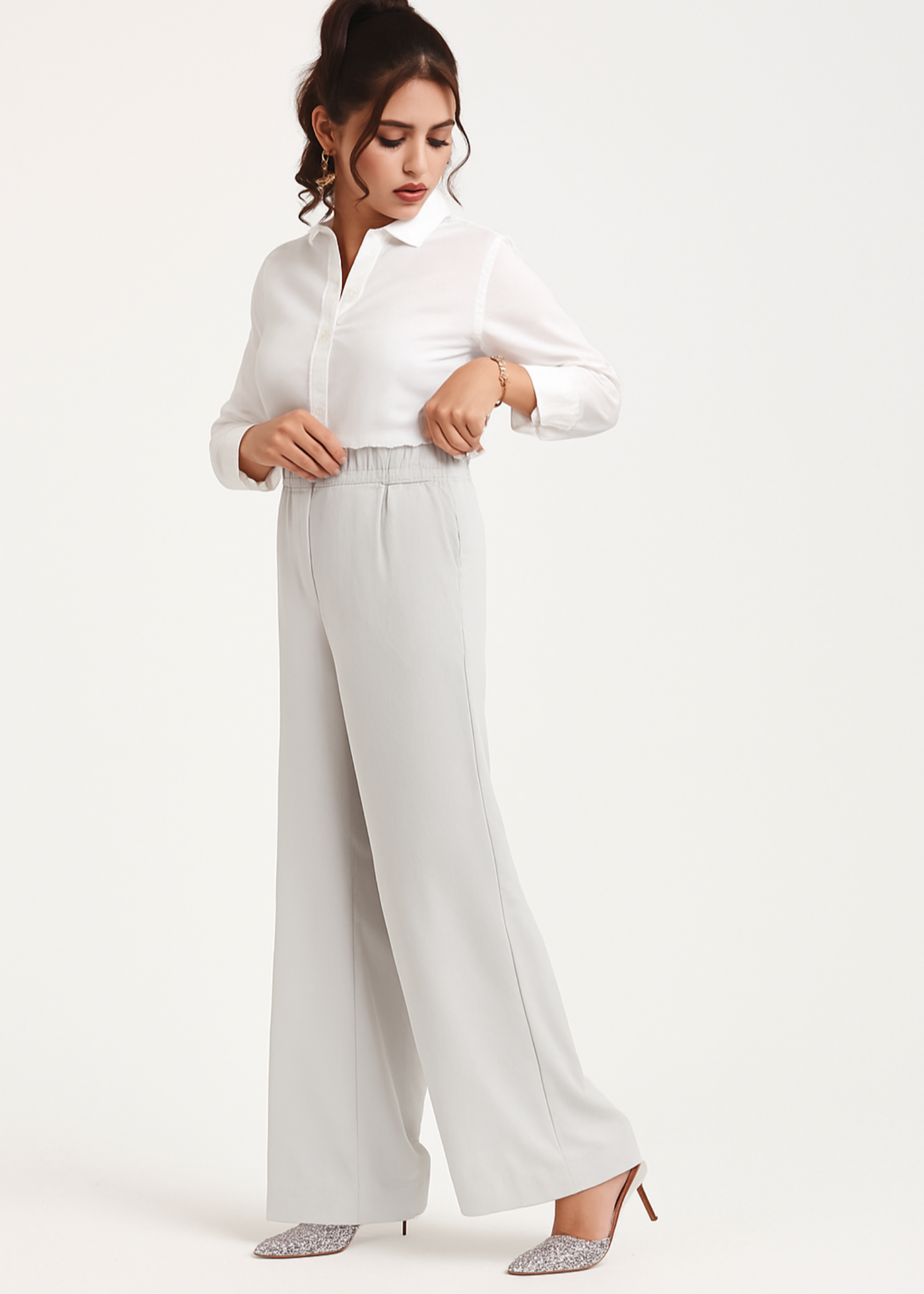 georgette Pants in Light grey