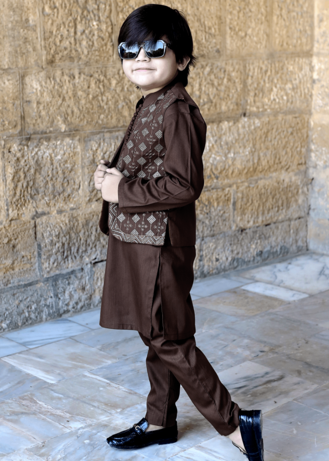 suiting Waistcoat in Chocolate brown
