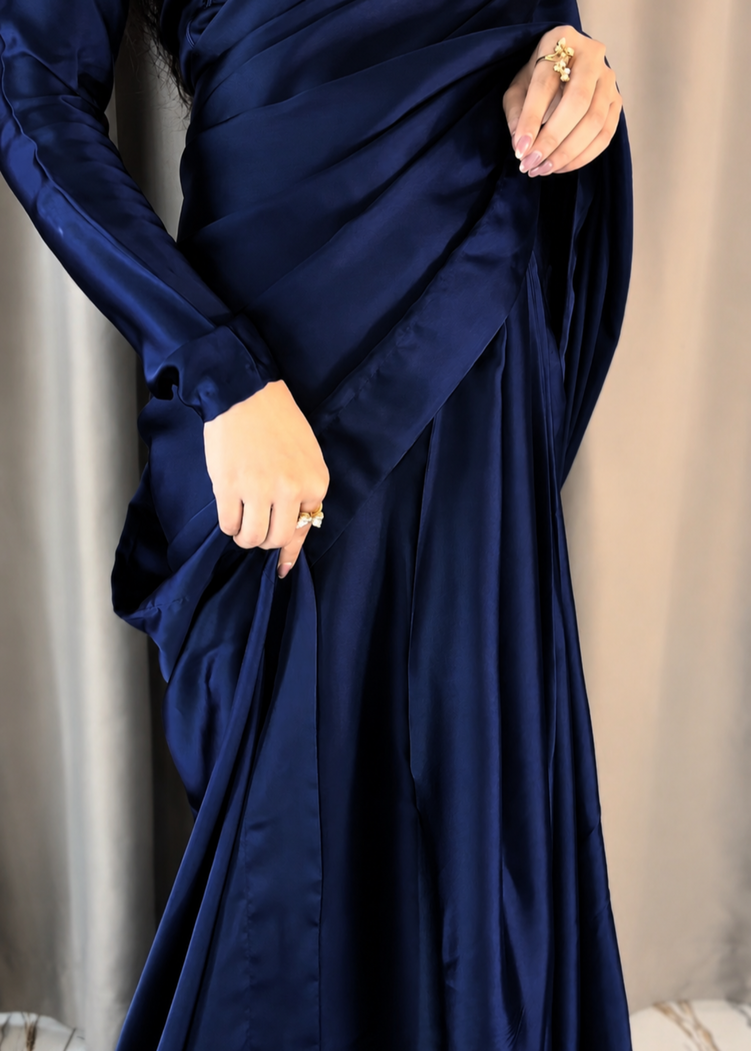 silk Saree in Navy blue