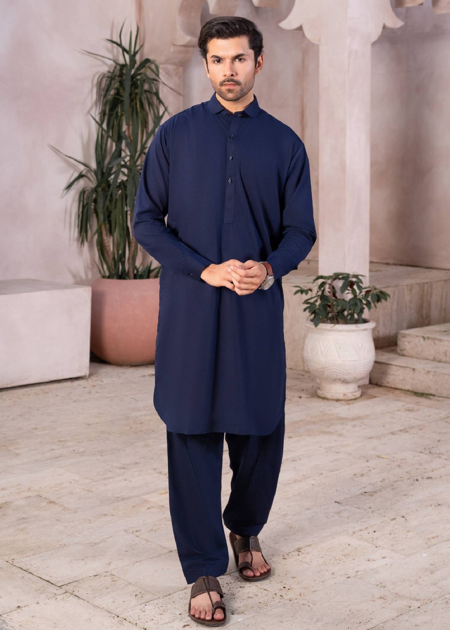 poly viscose Shalwar Kameez in Royal blue
