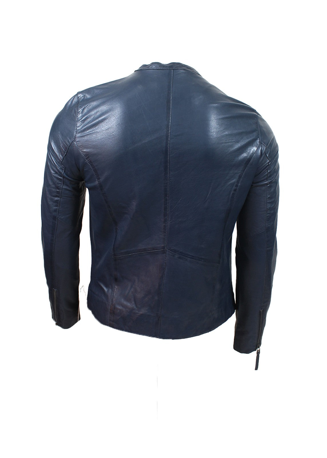 leather Jacket in Navy blue