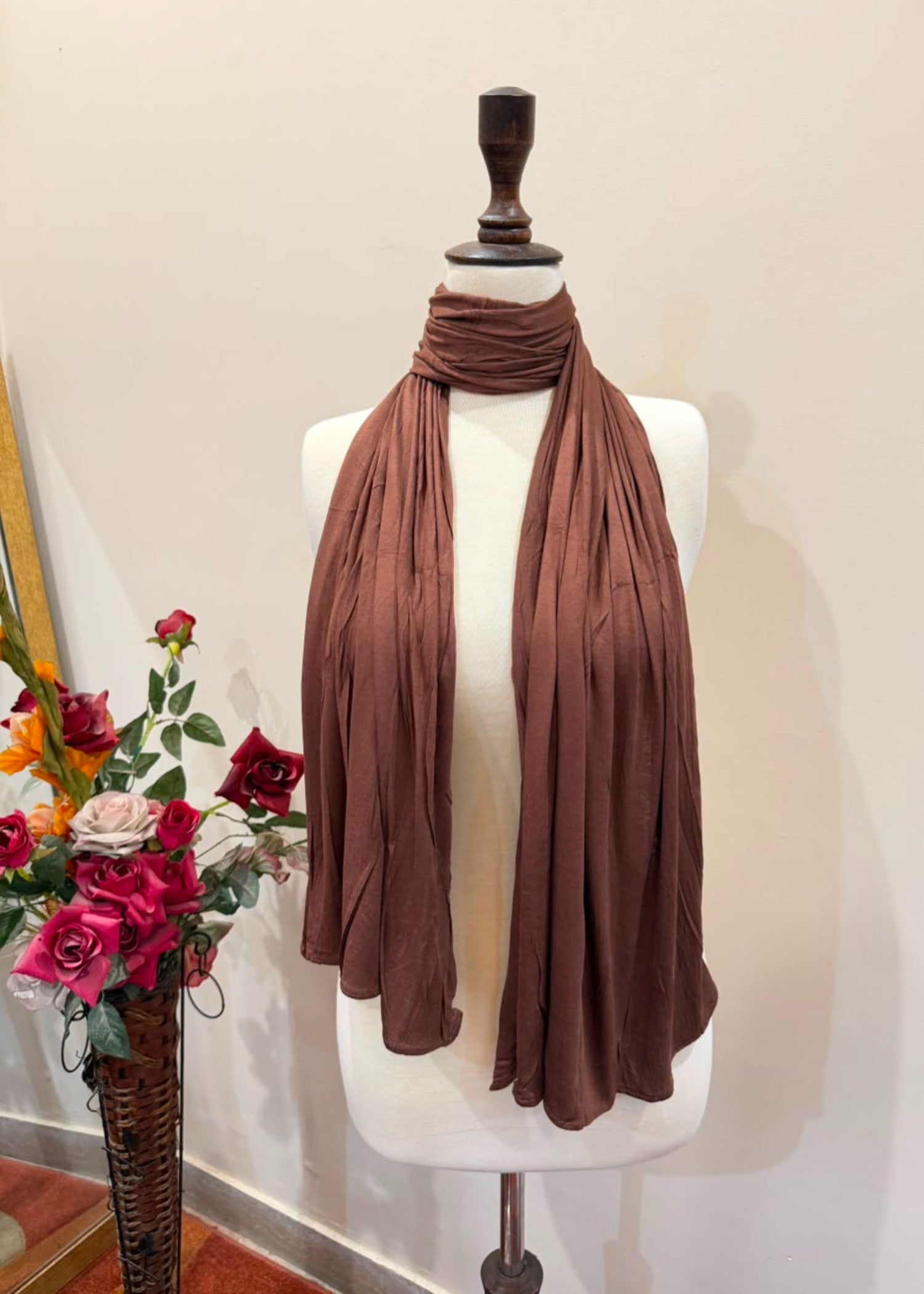 jersey knit Hijab in Hazelwood brown