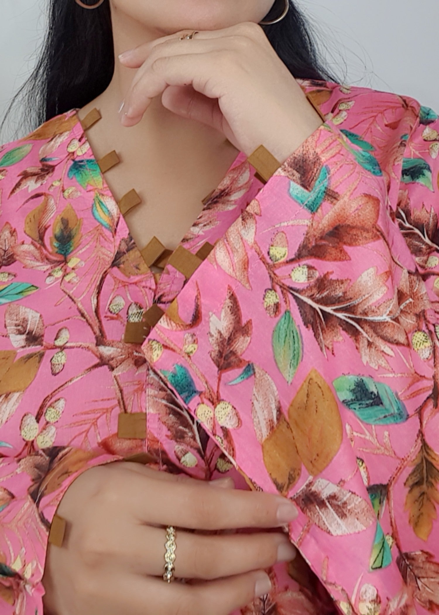 lawn Kurta Set in Salmon pink