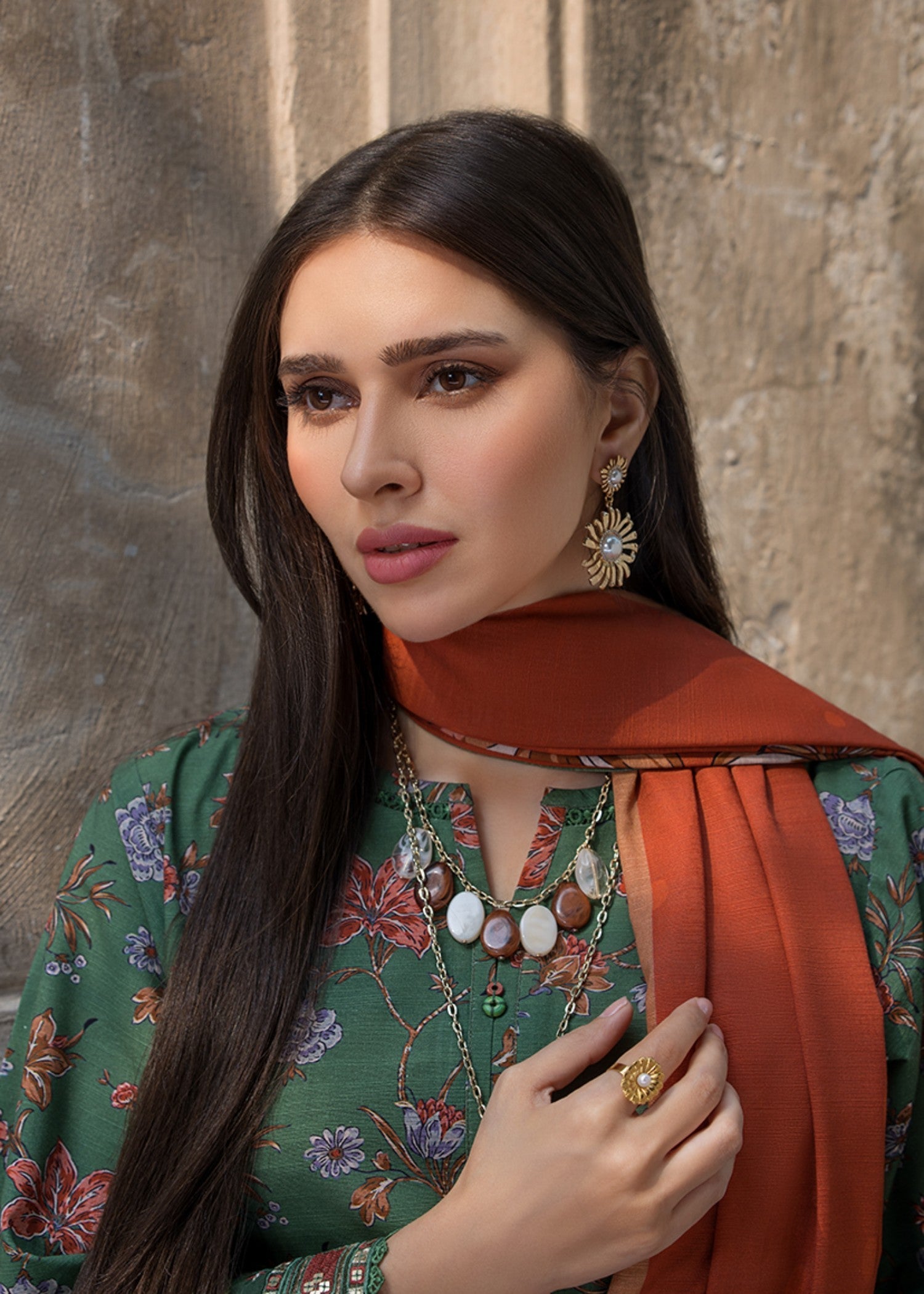 khaddar Kurta Set in Sea green