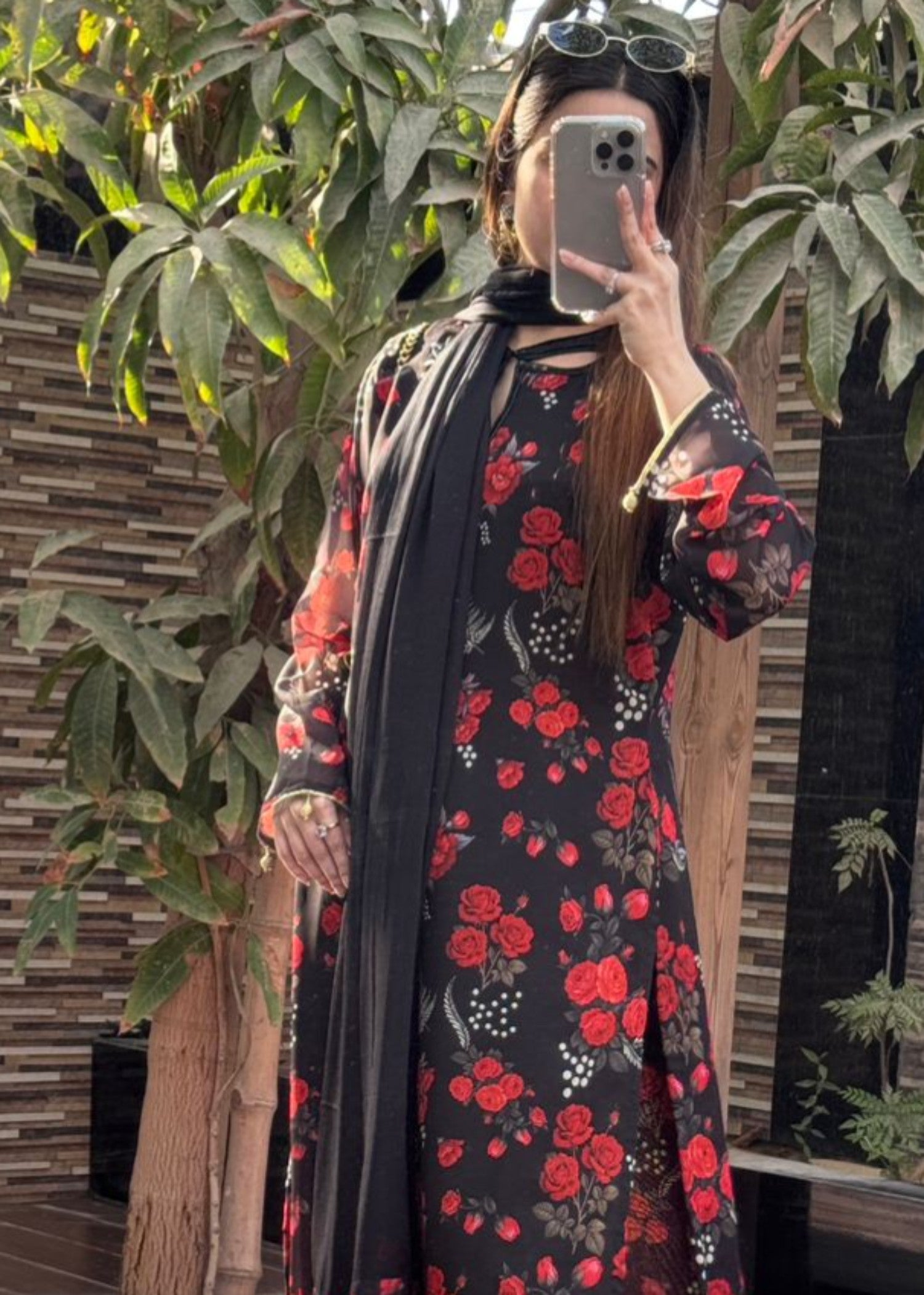 chiffon Kurta Set in Multi