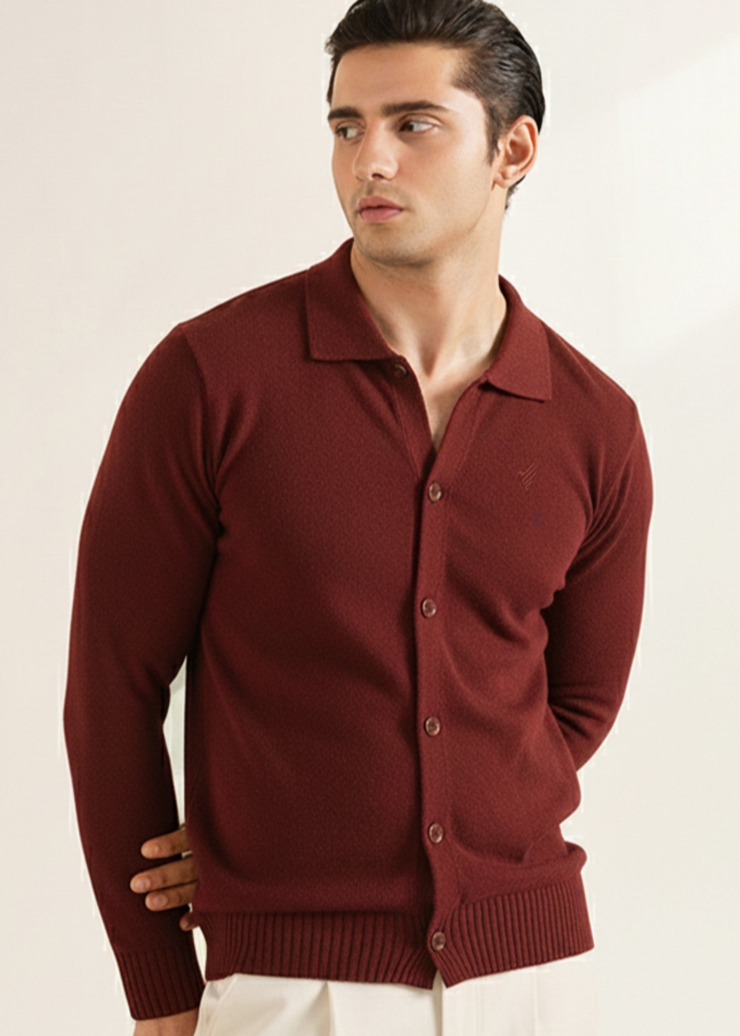 cotton Sweater in Maroon