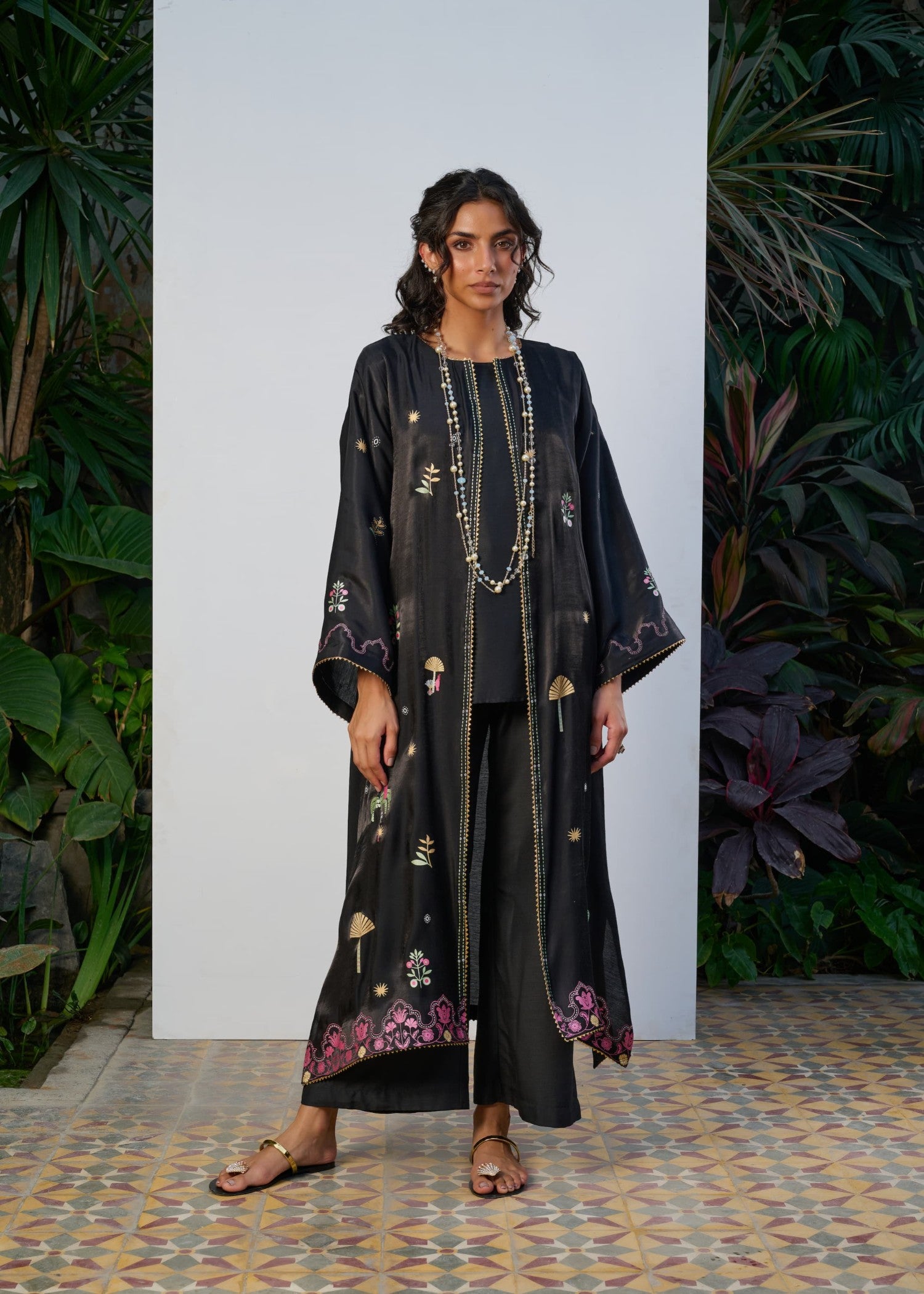 silk Gown in Black