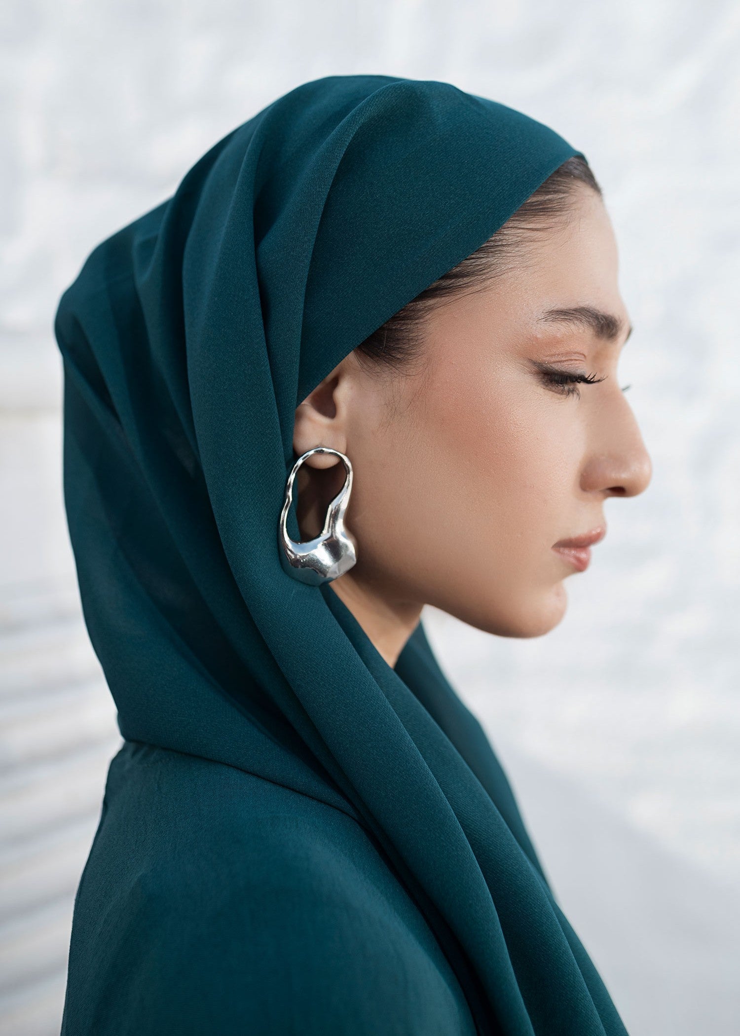 chiffon Abaya in Teal
