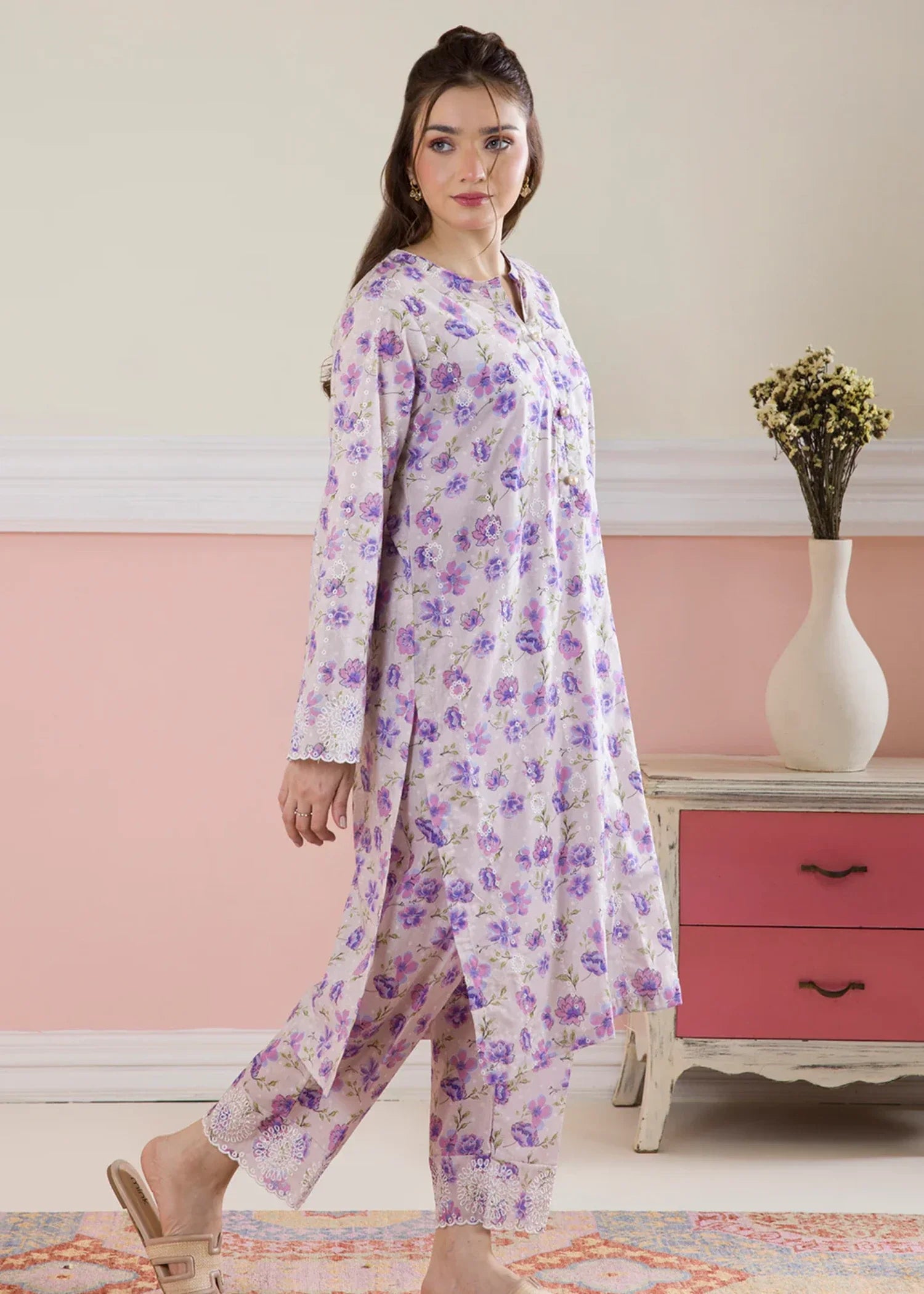 cambric Co Ord Sets in Lilac