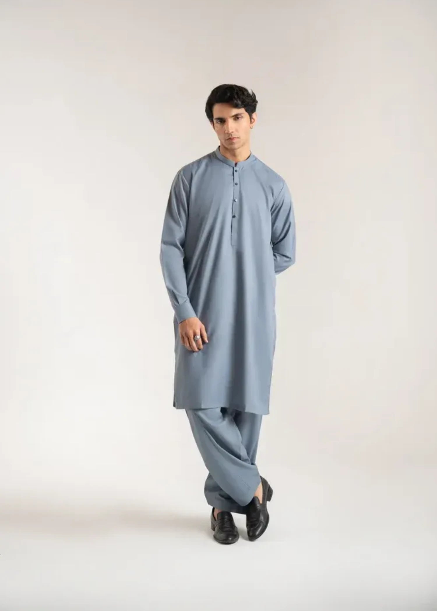 wash & wear Shalwar Kameez in Frost blue by Zarrar