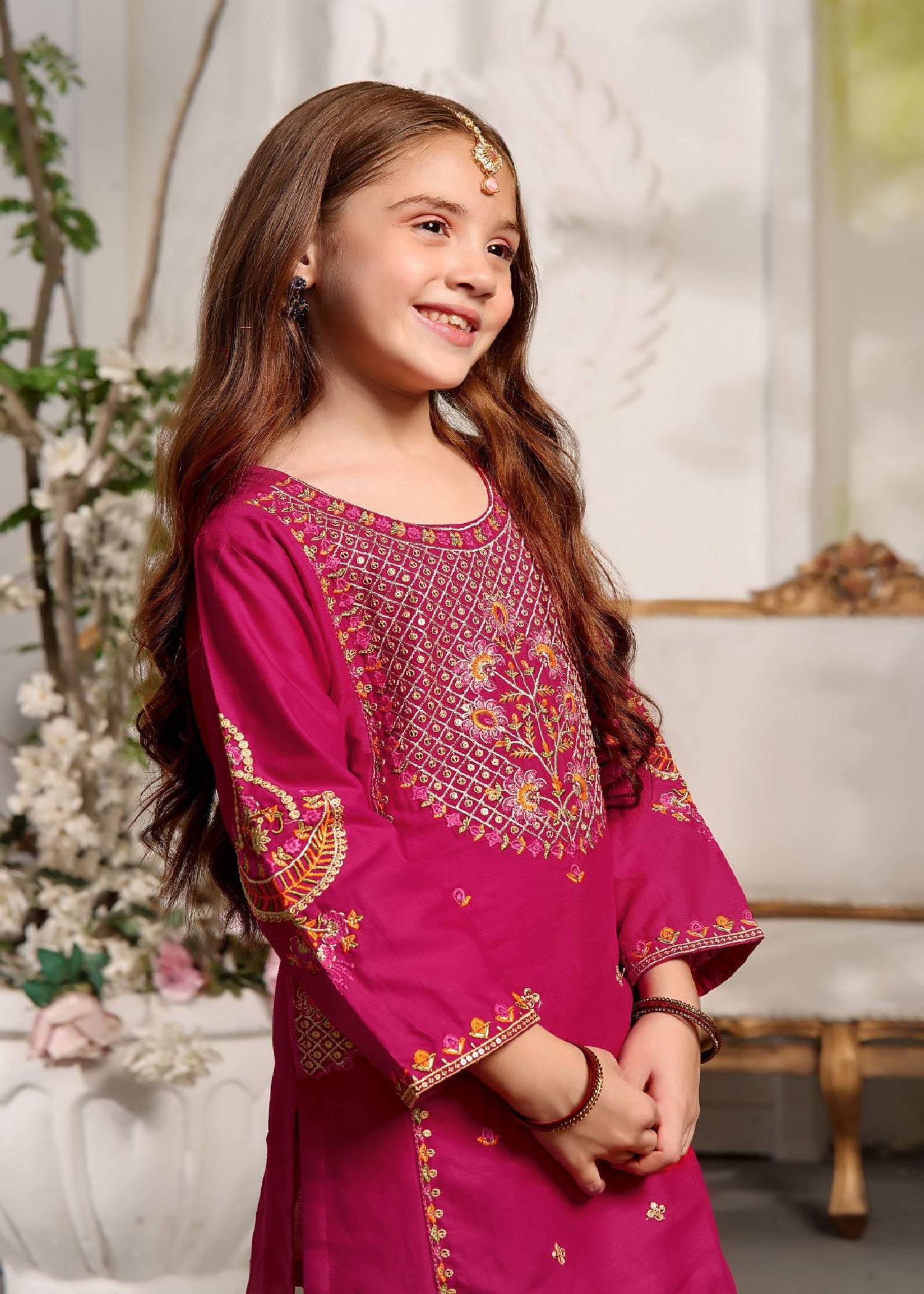 lawn Gharara in Pink