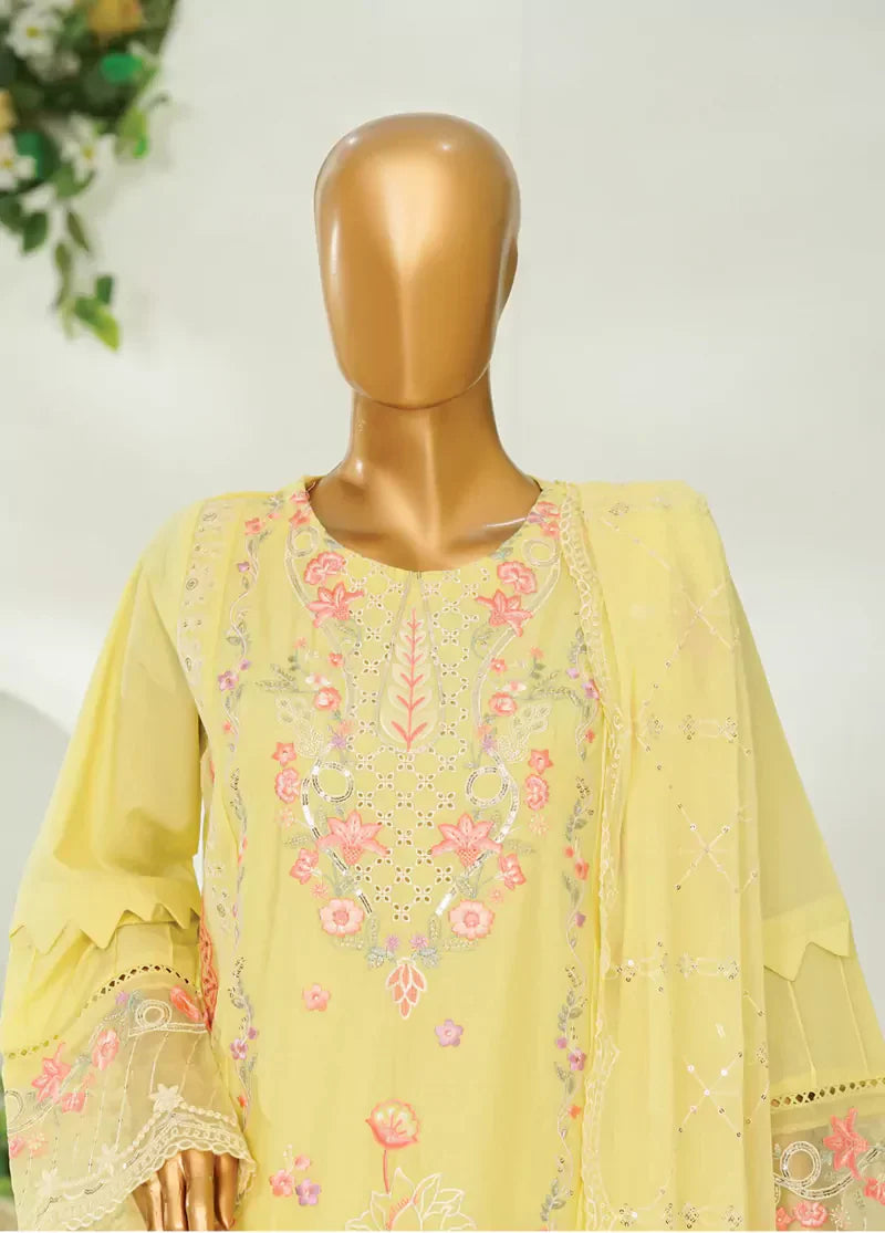 Stitched Luxury Lawn D- 3