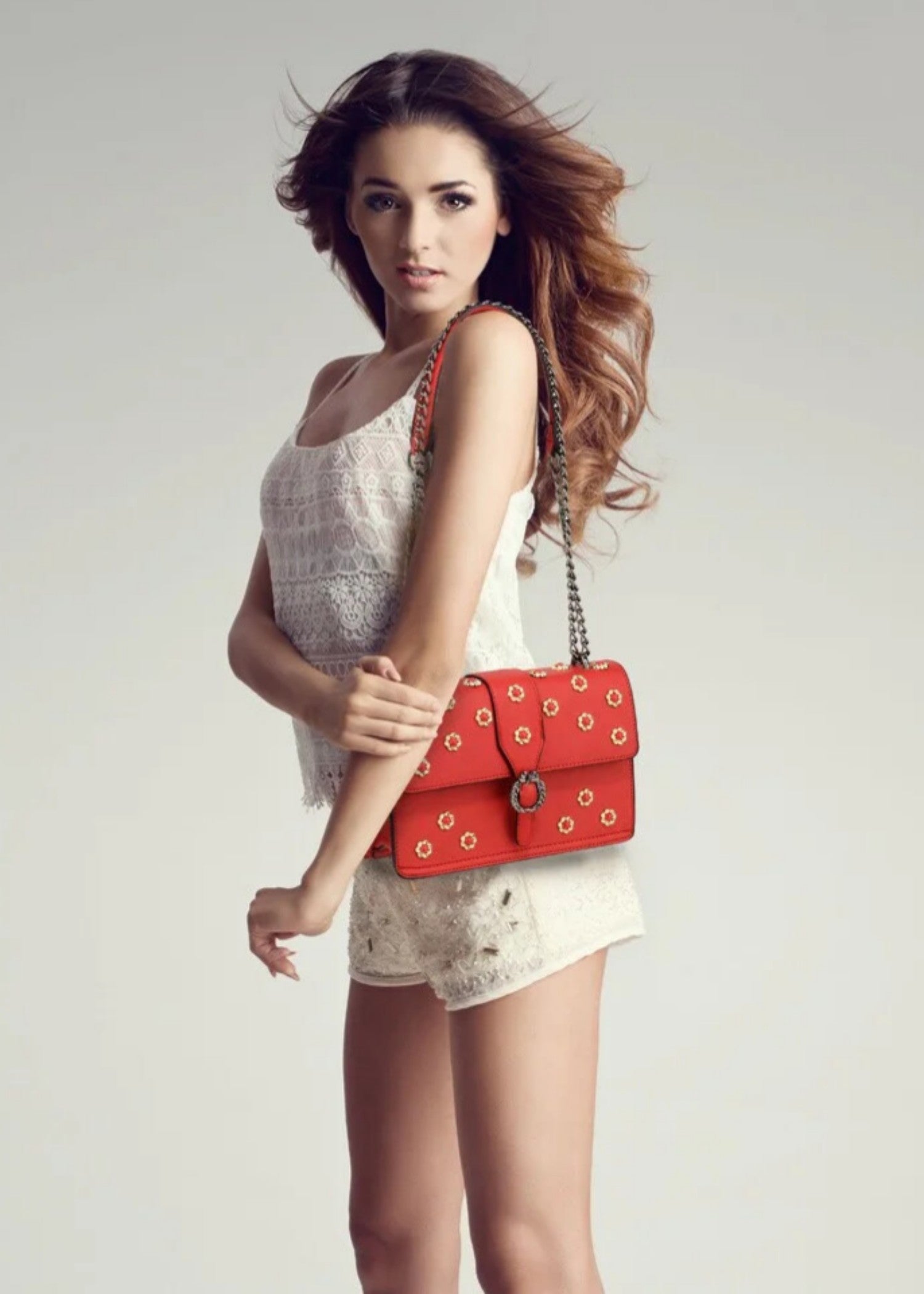 Shoulder Bag in Red Color by - Trendy Women Shoulder Bag HLN2244