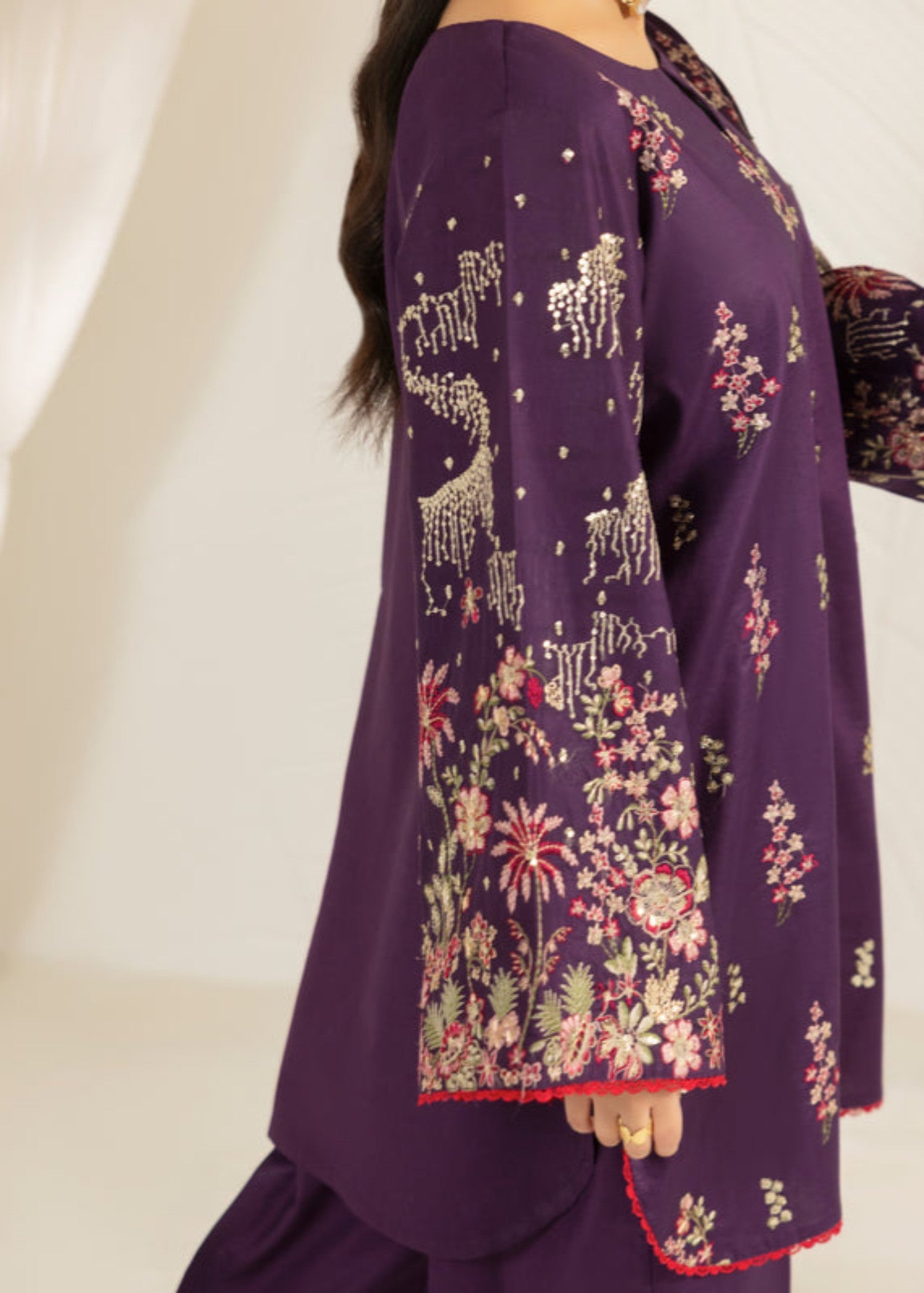 cotton dobby Kurta Set in Purple