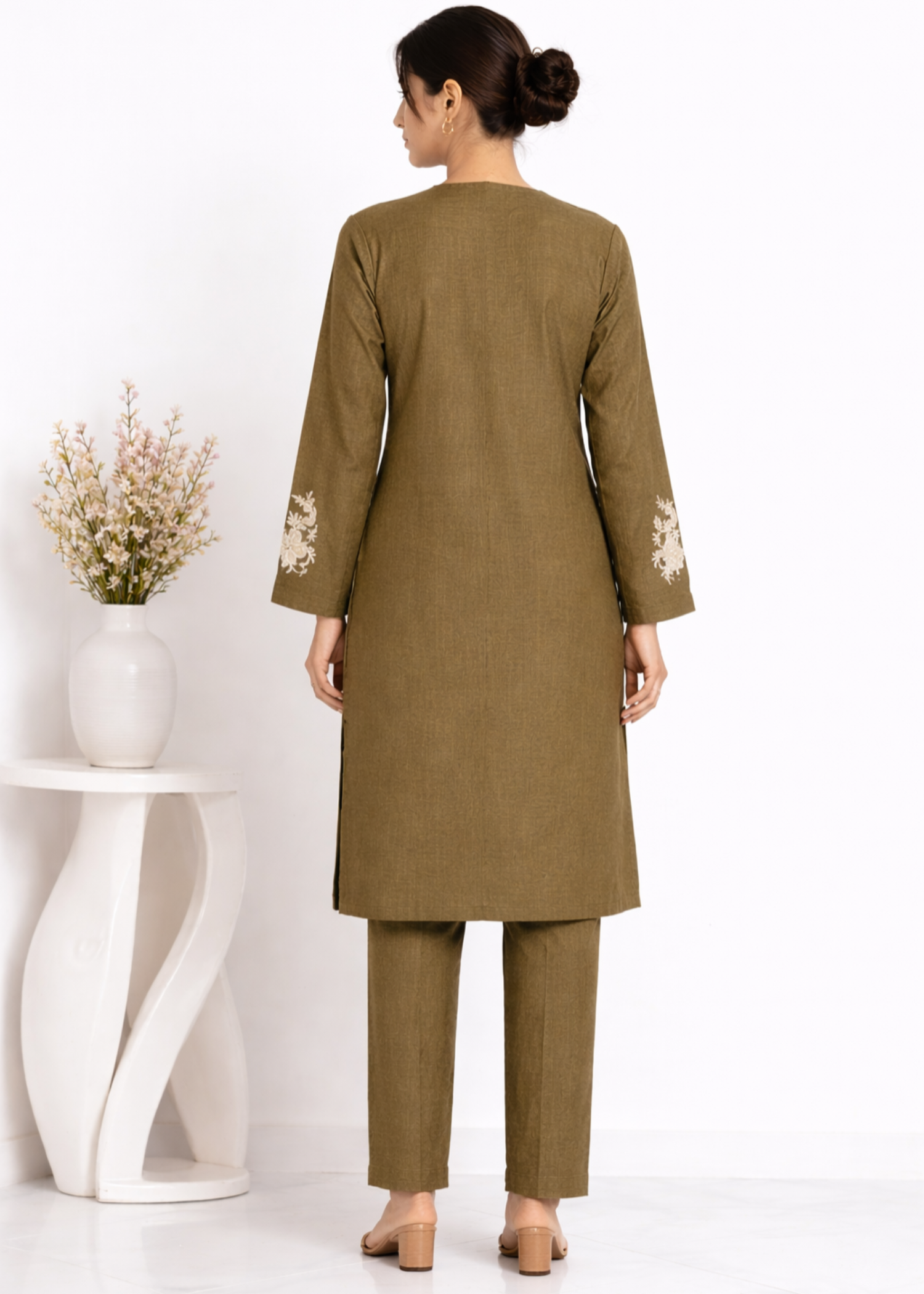 wash & wear Kurta Set in Peanut